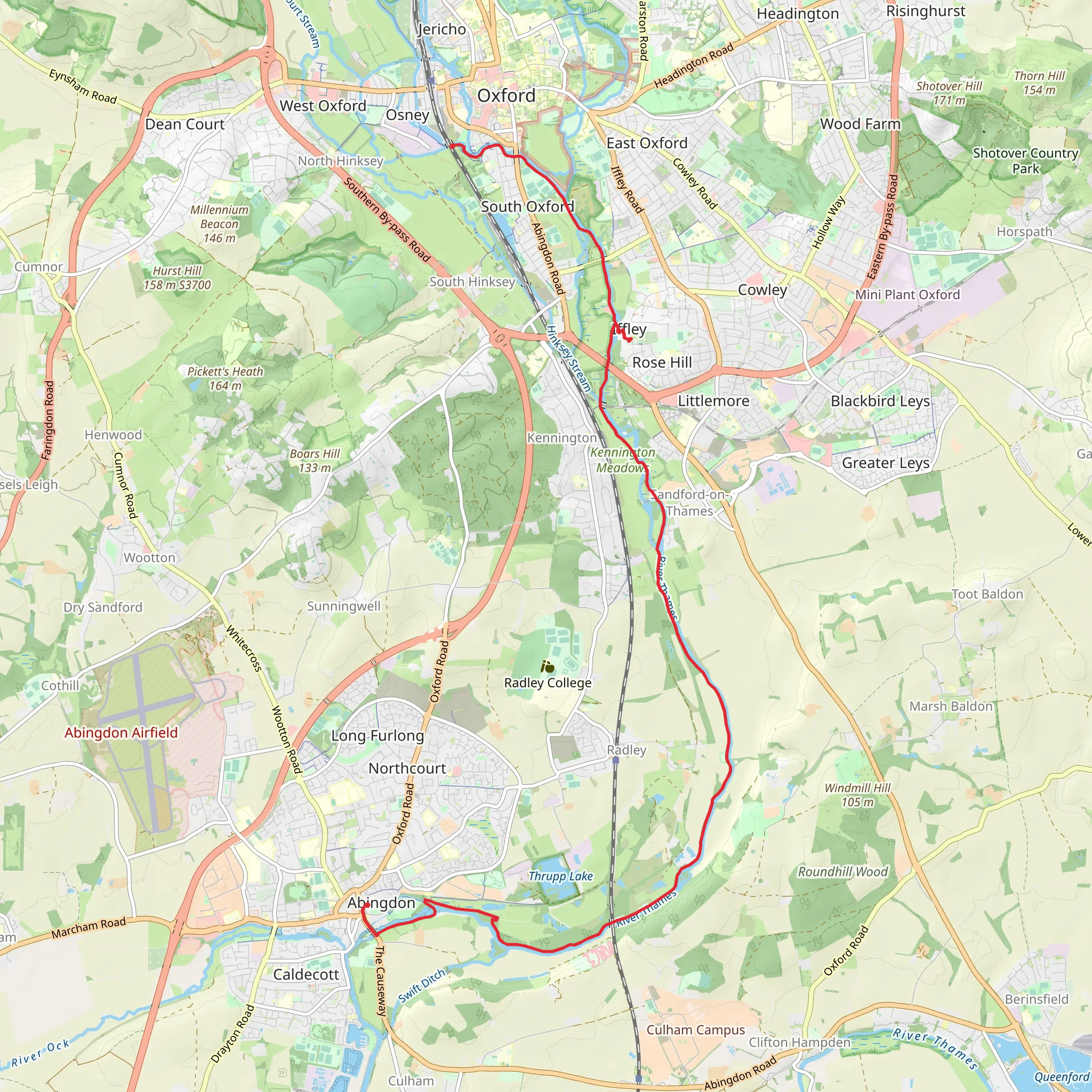 Abbey Gardens to Grandport Nature Park Walk mobile static map