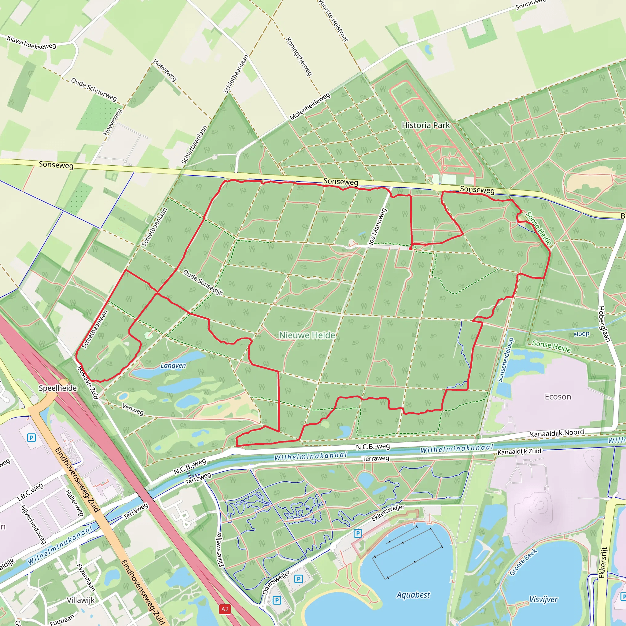 Nieuwe Heide, Openluchttheater and Langven Loop mobile static map