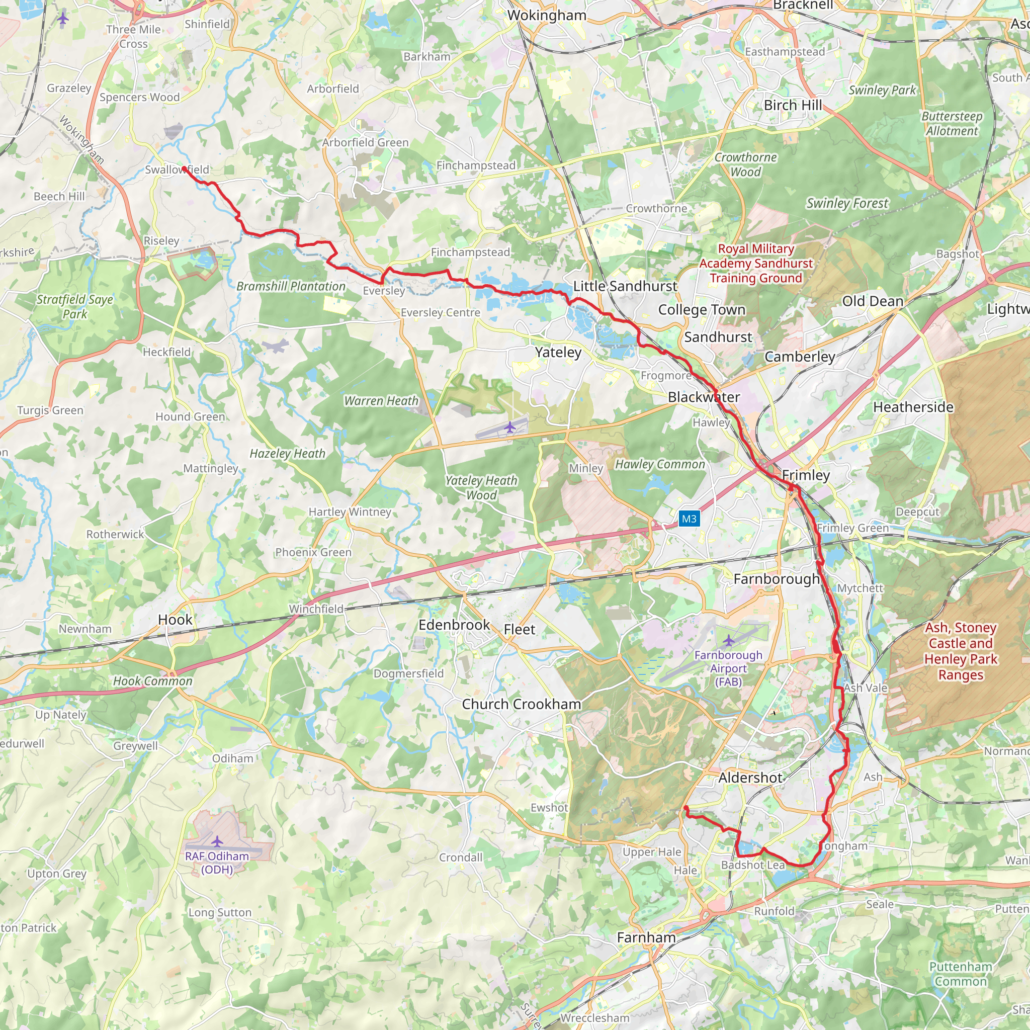 Blackwater Valley Path mobile static map