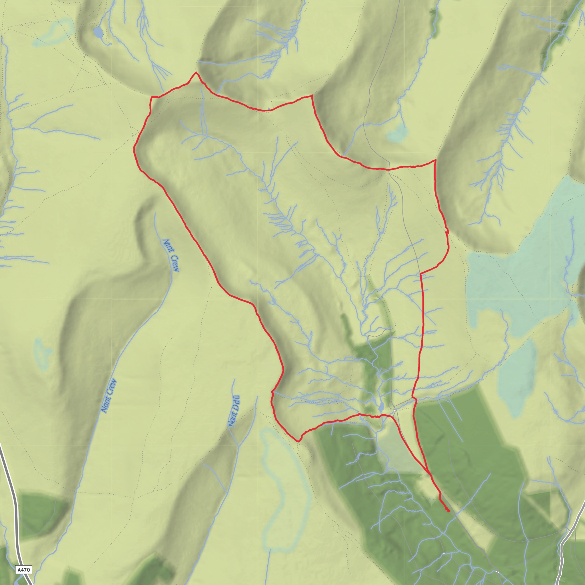 Brecon Beacons Horseshoe - Corn Du, Pen y Fan, Cribyn and Fan y Big mobile static map