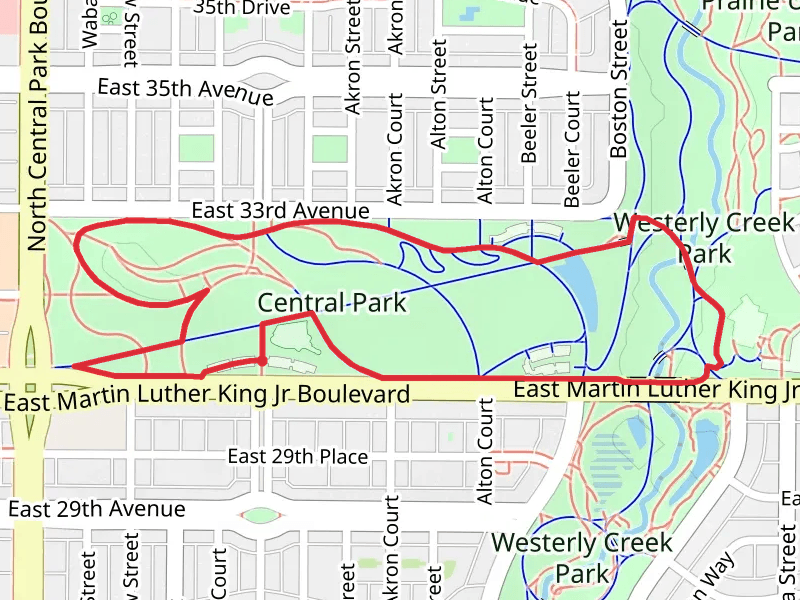 Central Park and Westerly Creek Park Loop