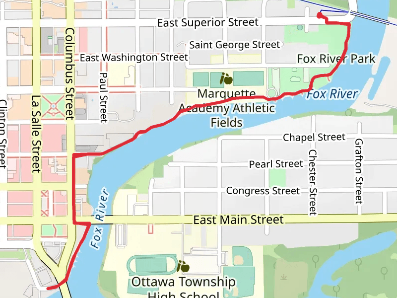Fox River via Ottawa Riverwalk