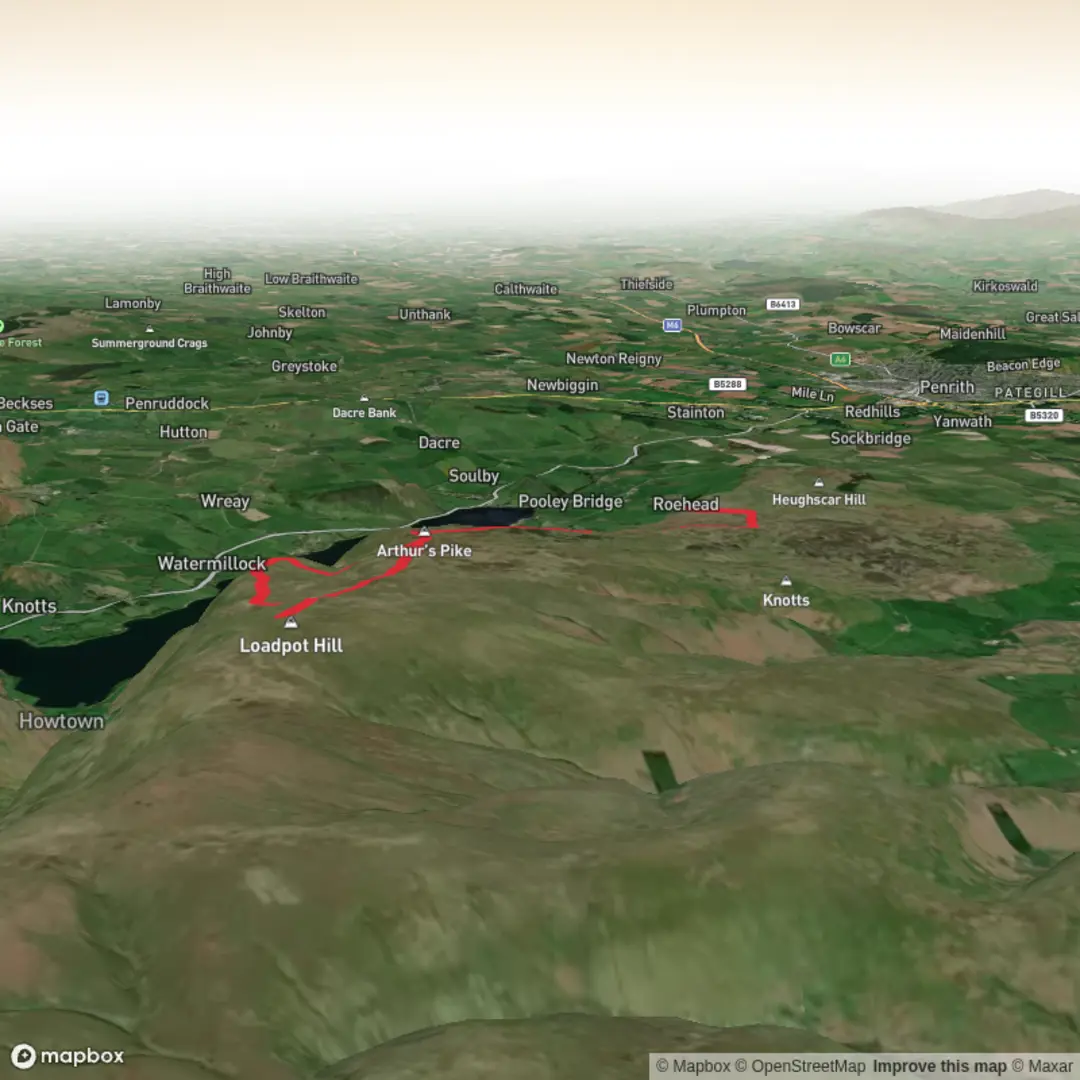 An image depicting the trail Arthur's Pike and Loadpot Hill and its surrounding area.