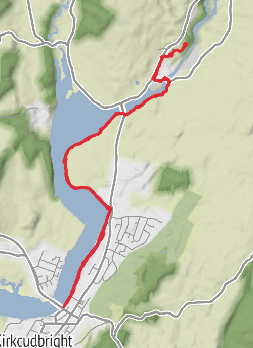 Hike on Hike from Tongland to Kirkcudbright mobile static map