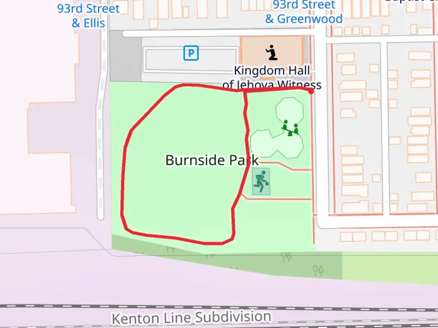 An image depicting the trail Burnside Park Loop and its surrounding area.