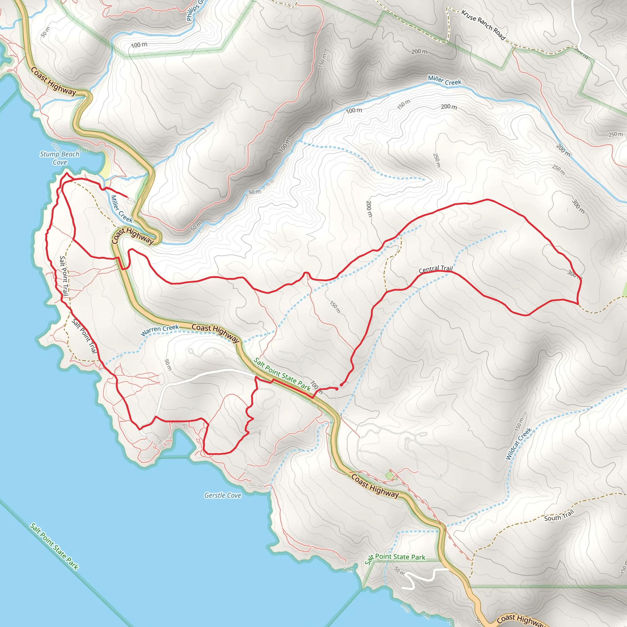 Central, North and Salt Point Loop Trail mobile static map