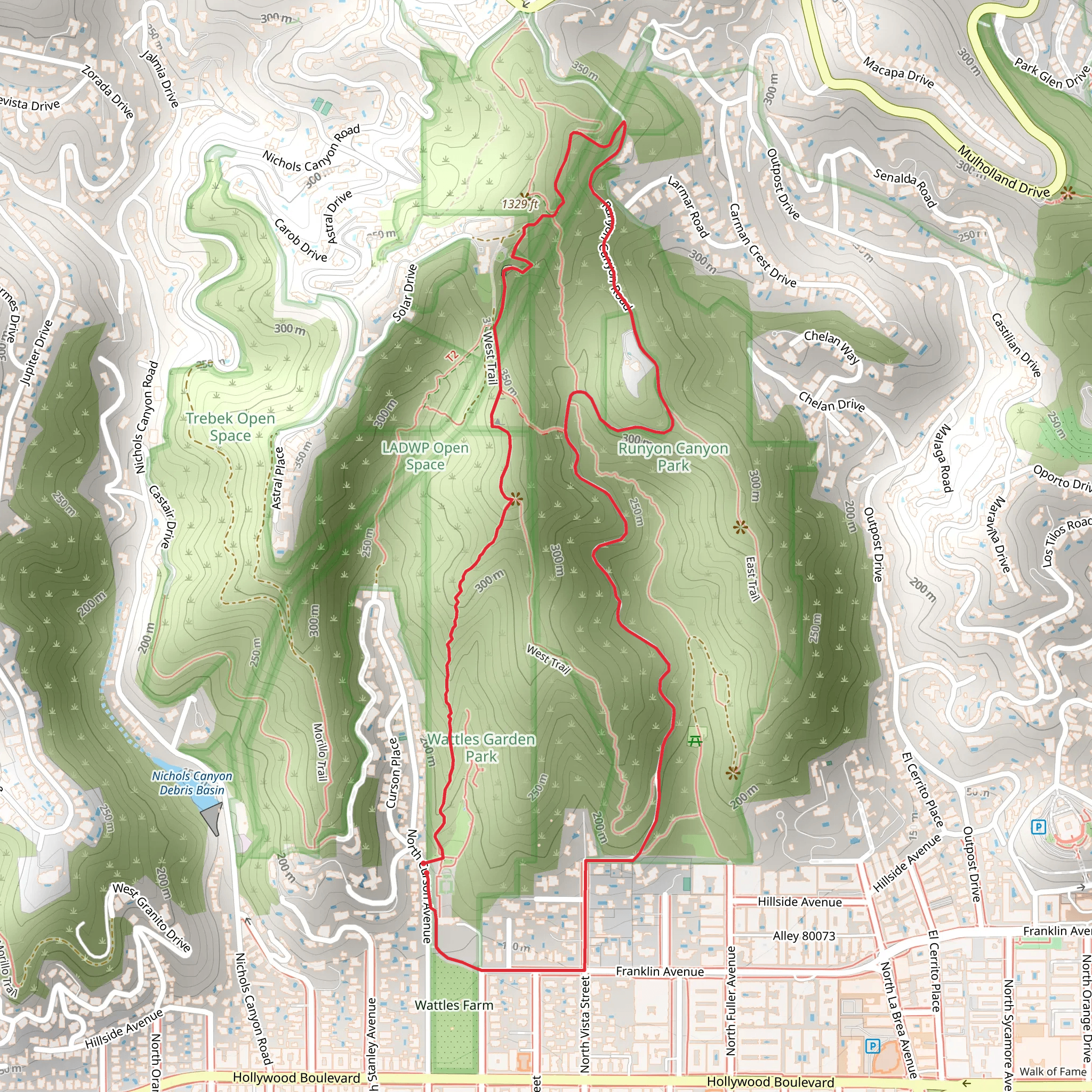 West Trail and Paved Fire Road Loop mobile static map