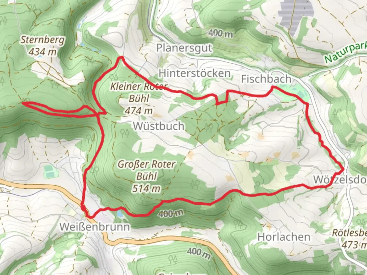 An image depicting the trail Frankenwaldsteigla Stuebengrabenweg Loop and its surrounding area.