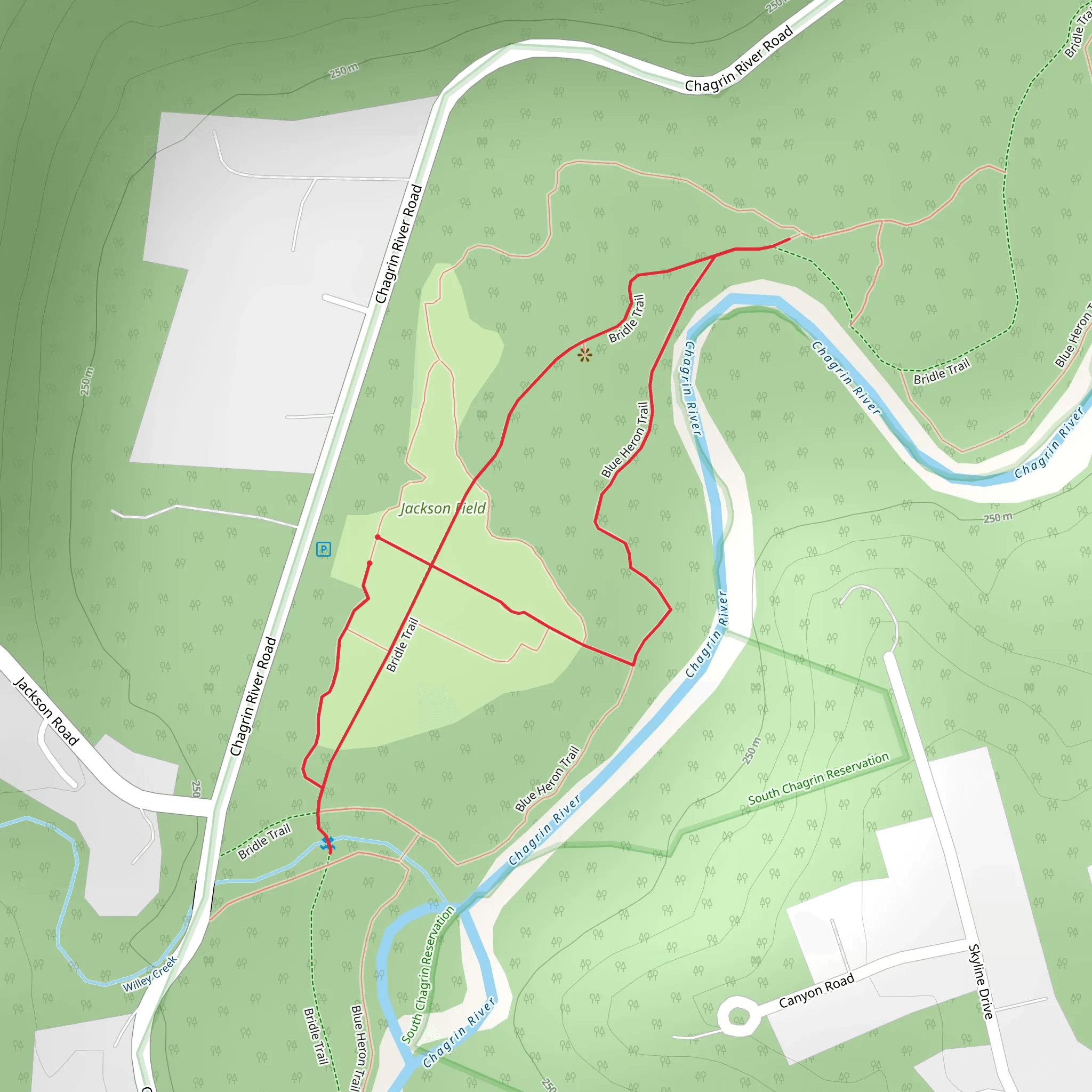 Blue Heron and Bridle Loop Trail mobile static map