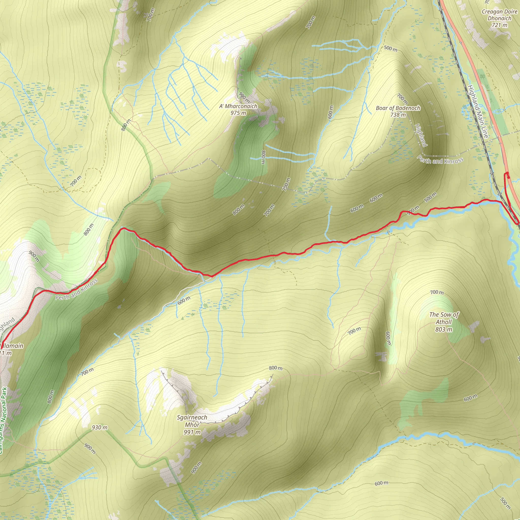 Beinn Udlamain mobile static map