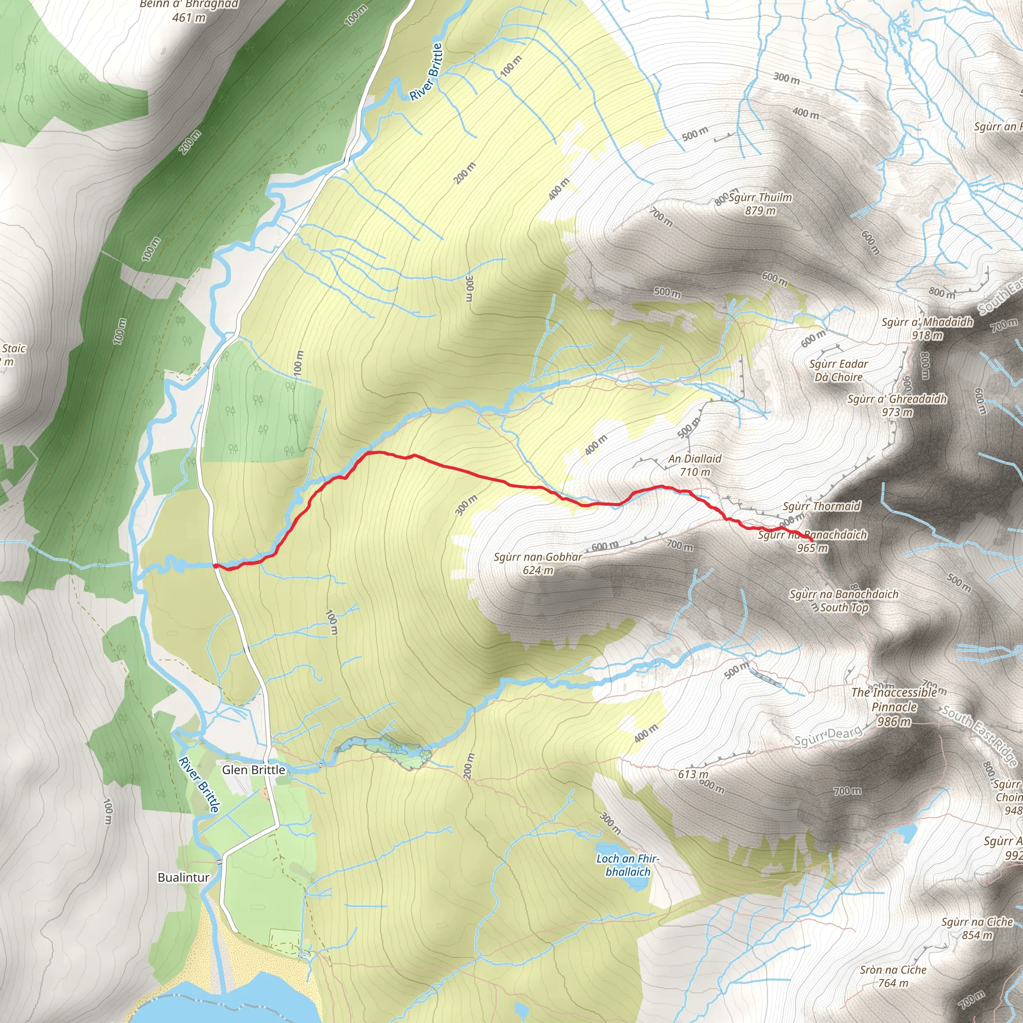 Sgùrr na Banachdaich via Coir' an Eich mobile static map