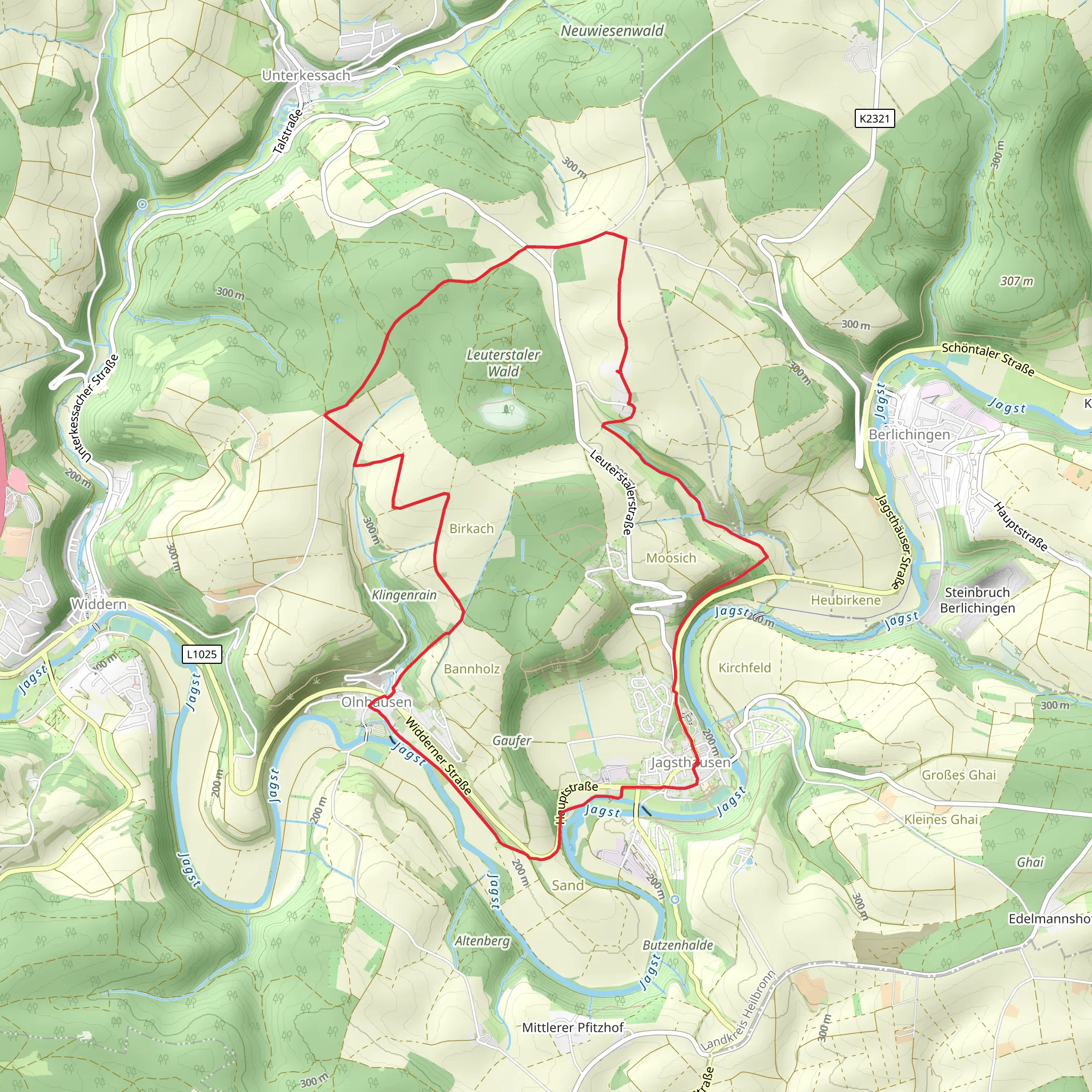 Jagsthausen - Olnhausen - Widdern mobile static map