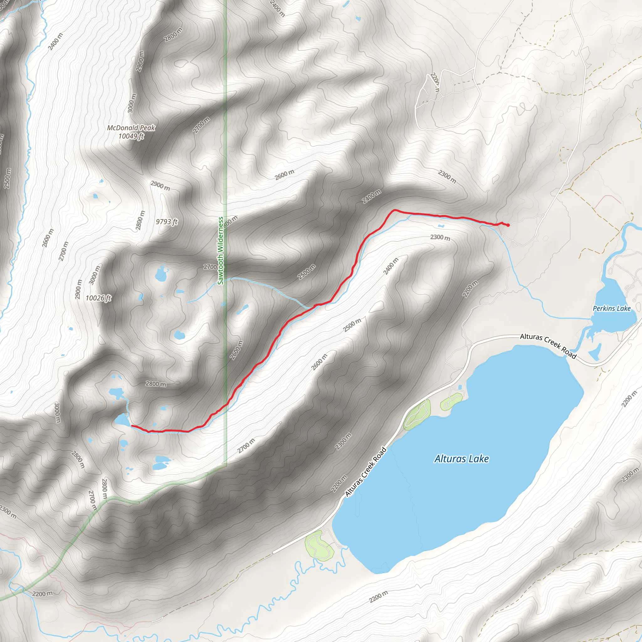 Cabin Creek via Trail 191 mobile static map