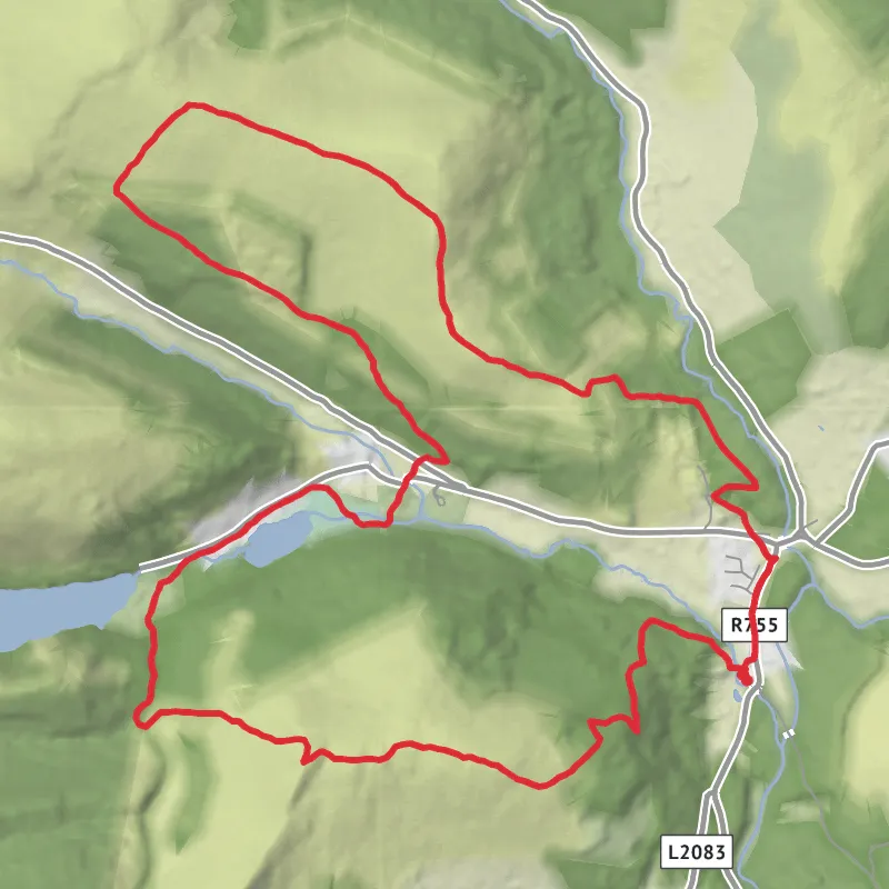 Hike from Laragh (Glendalough) mobile static map