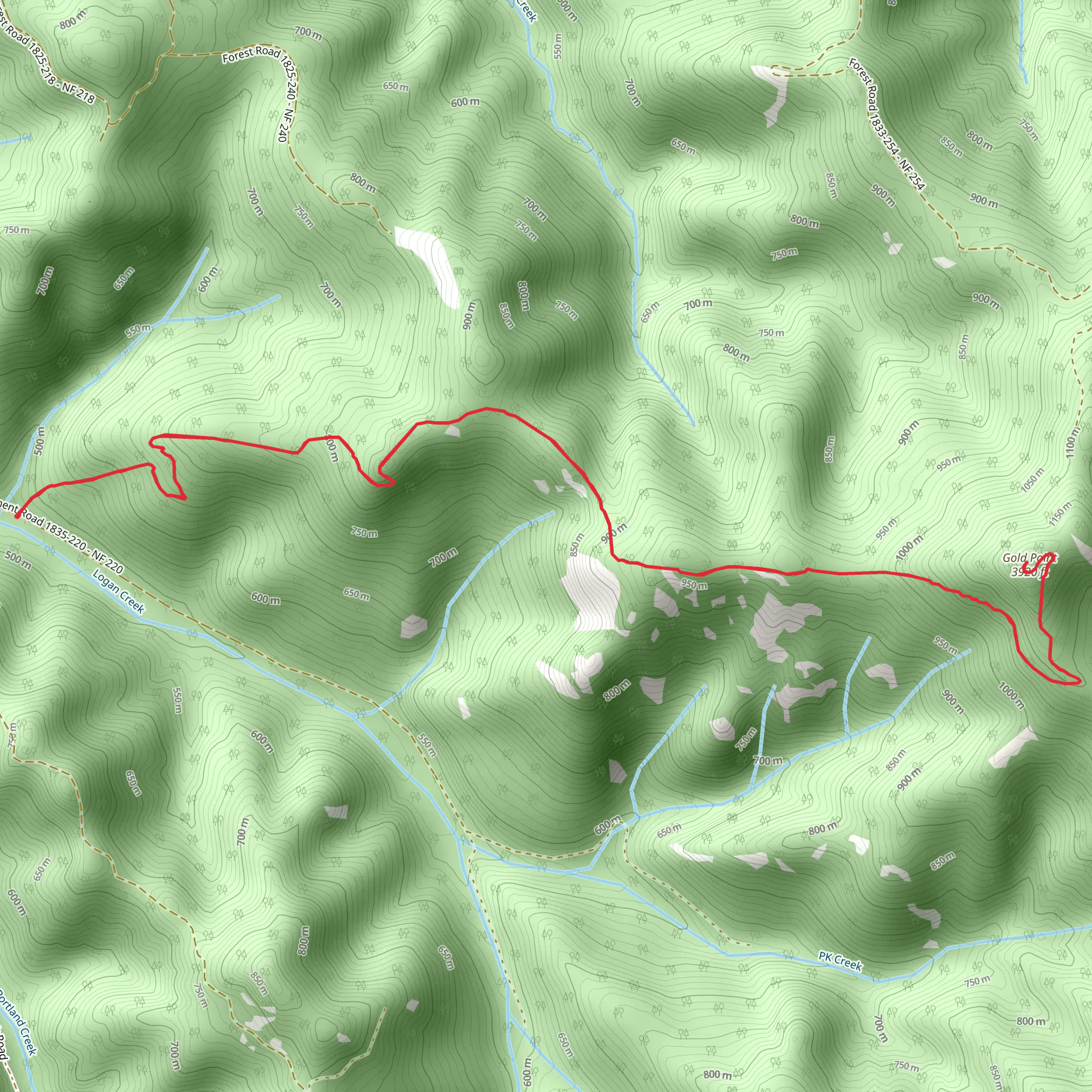Gold Point Trail mobile static map
