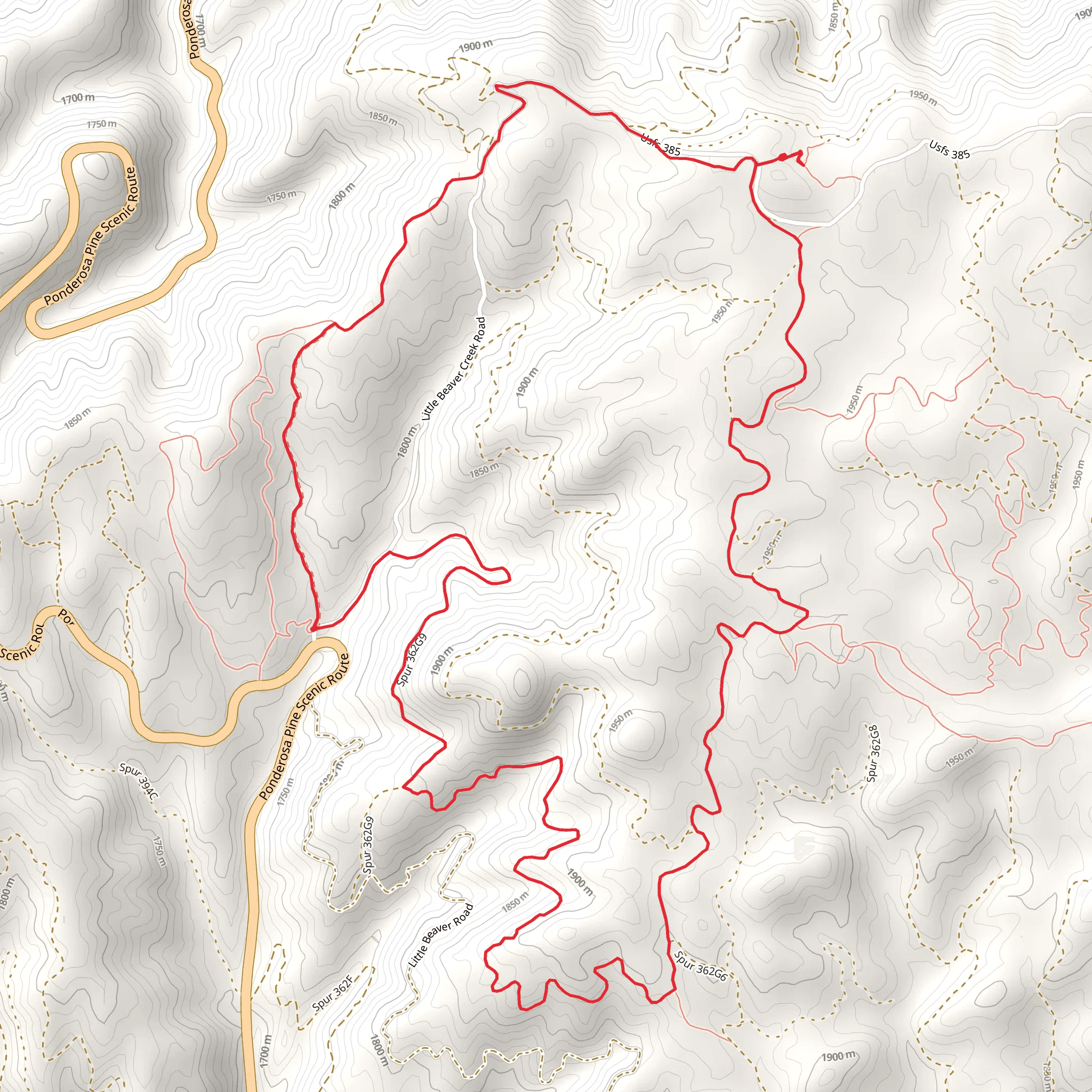 Lower Banner Trail, Elkhorn Loop and Alpine Trail mobile static map