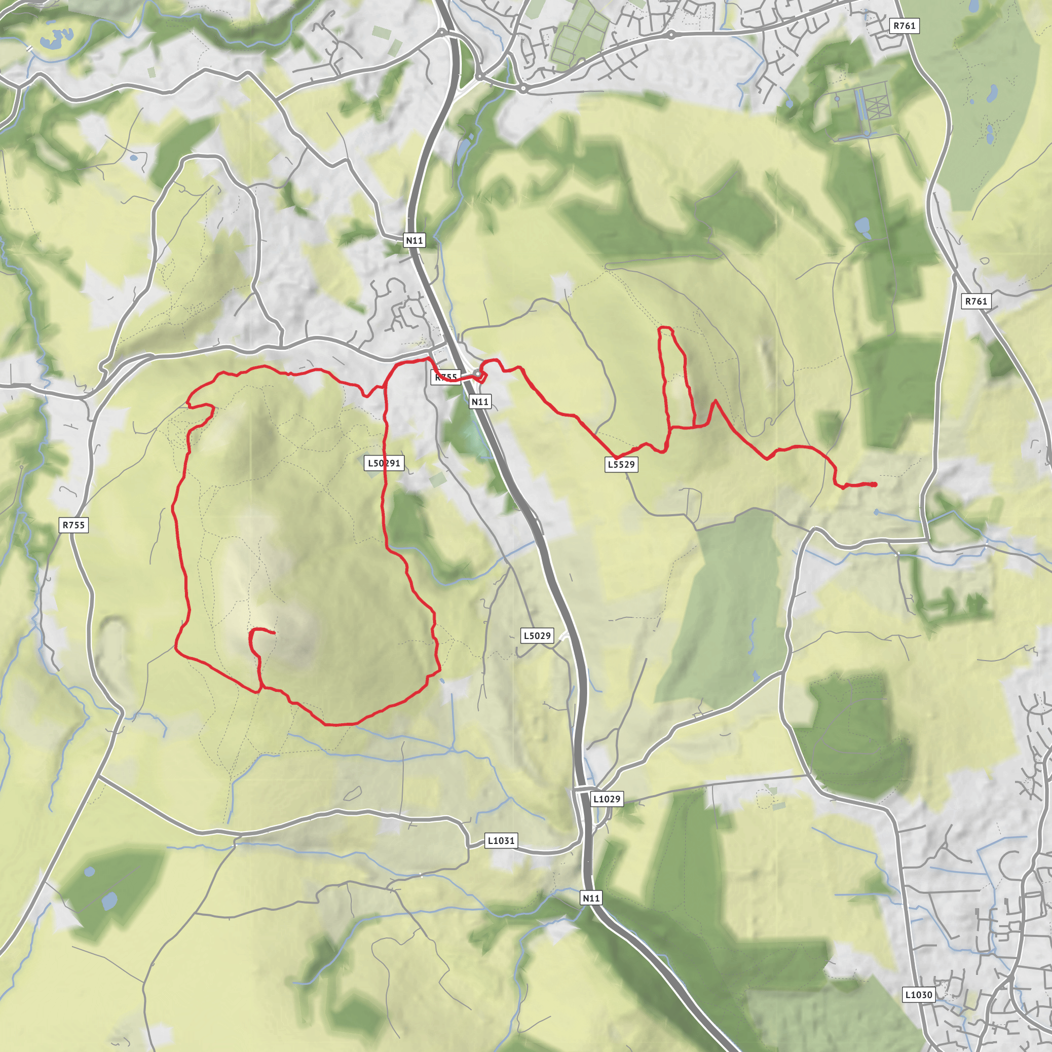 Two Sugar Loafs from Belmont Demense mobile static map