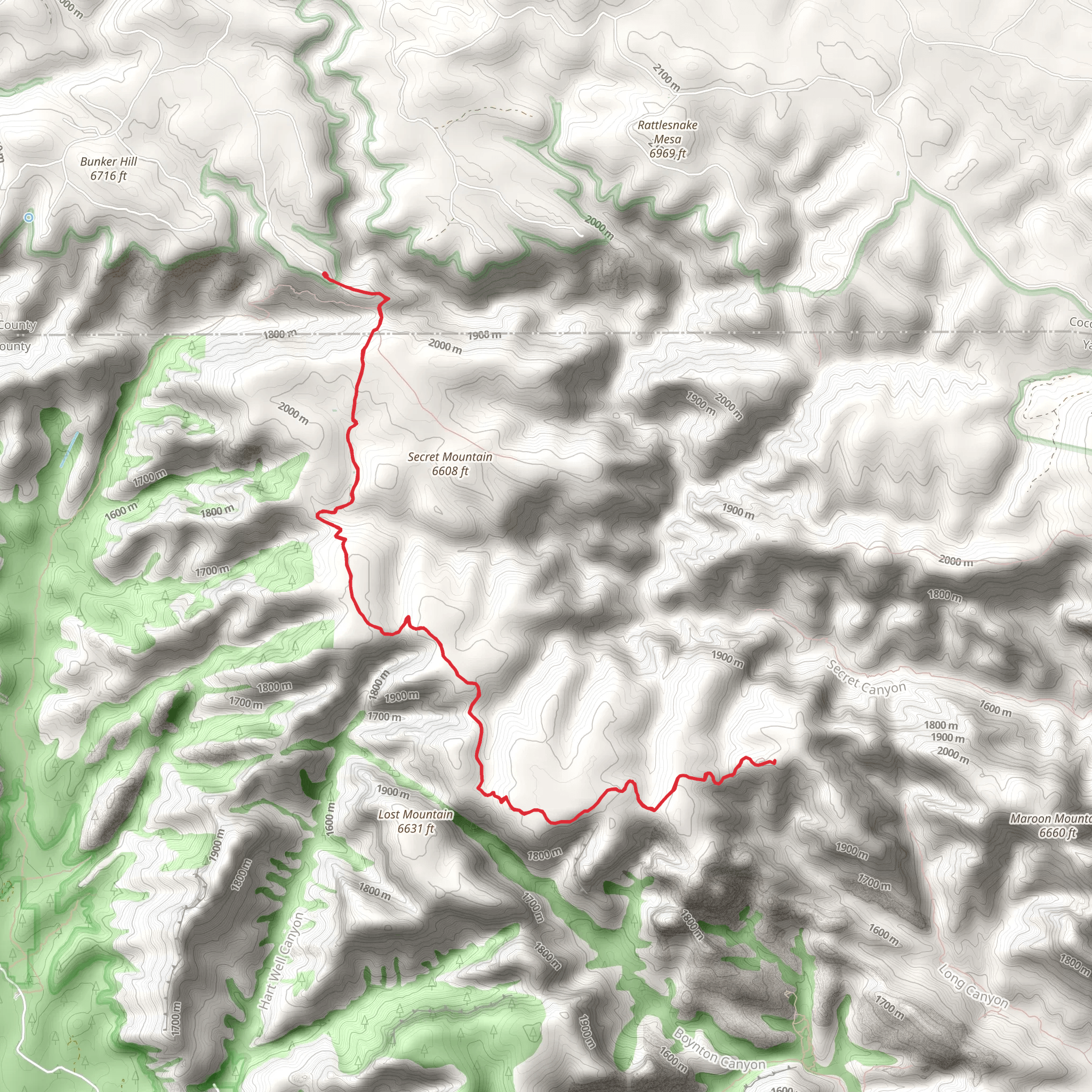Secret Mountain Trail mobile static map