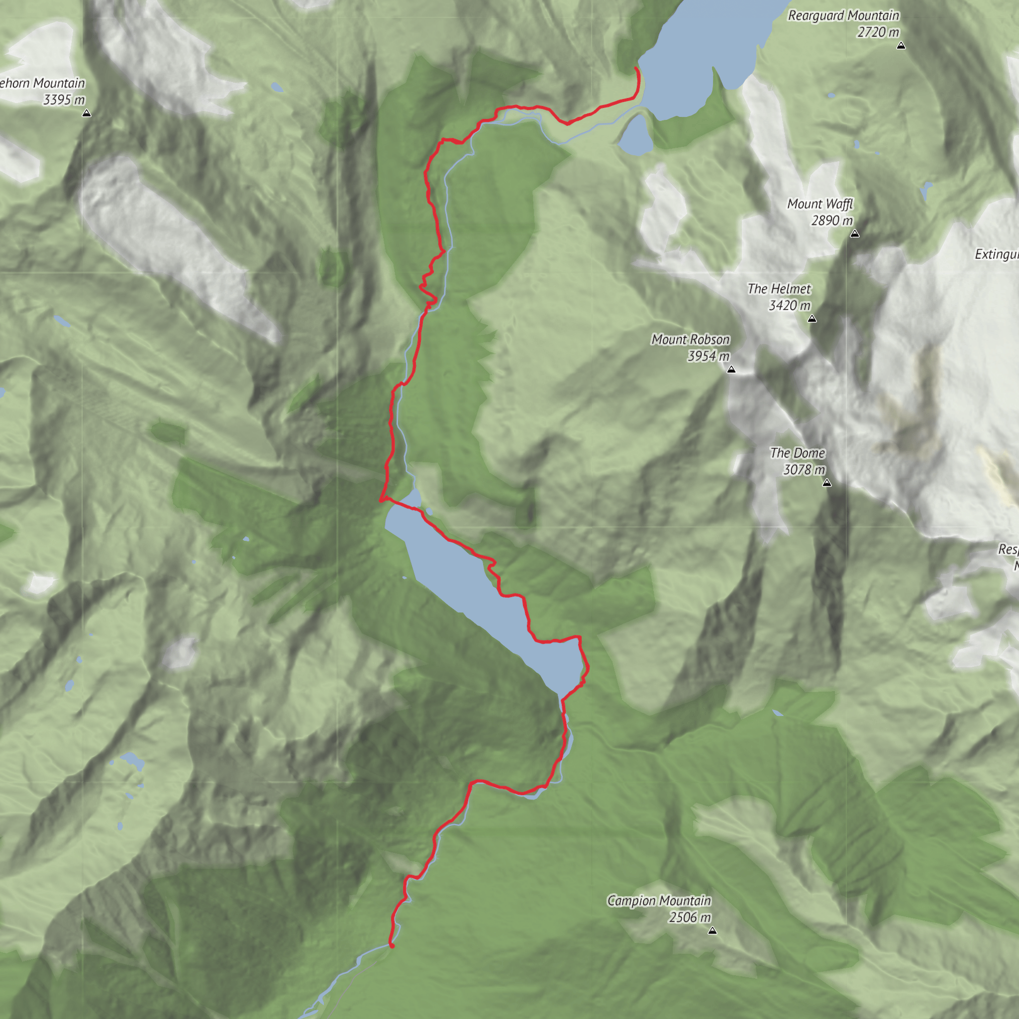 Berg Lake Trail mobile static map