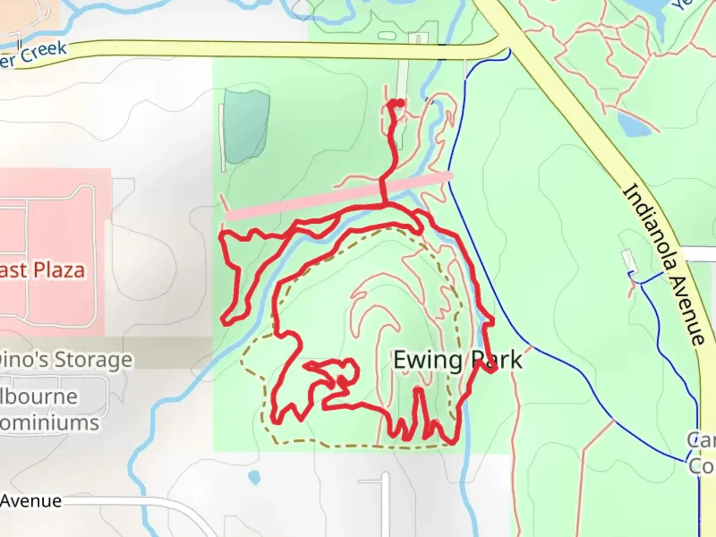 An image depicting the trail Ewing Park Nature Loop Trails and its surrounding area.