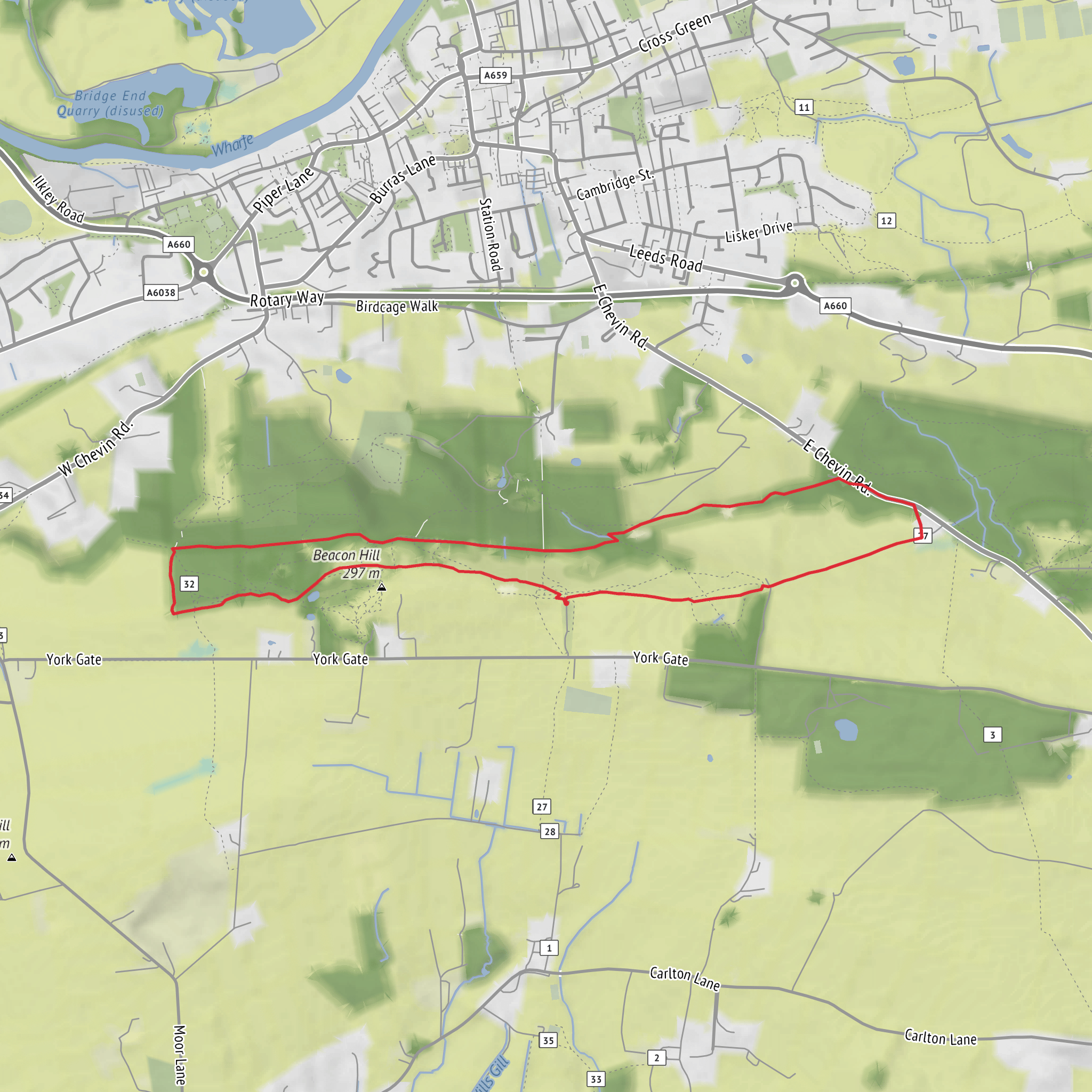 Otley Chevin mobile static map