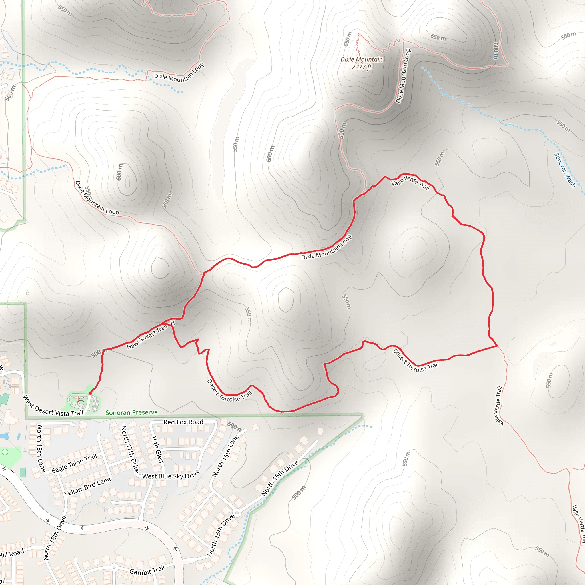 Hawk's Nest, Dixie Mountain and Desert Tortoise Trail Loop mobile static map