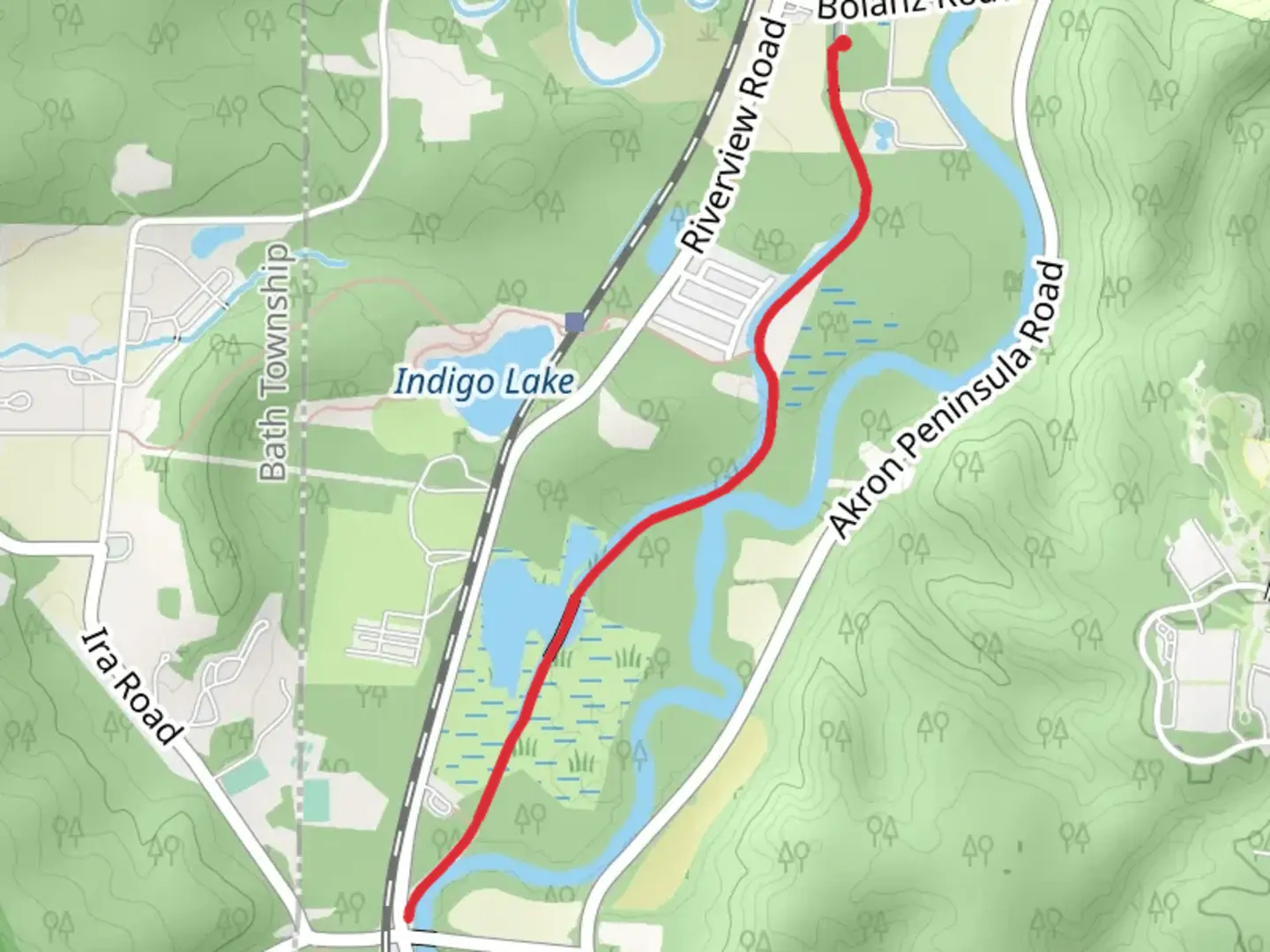 An image depicting the trail Ohio and Erie Canal Towpath Trail to Ira and its surrounding area.