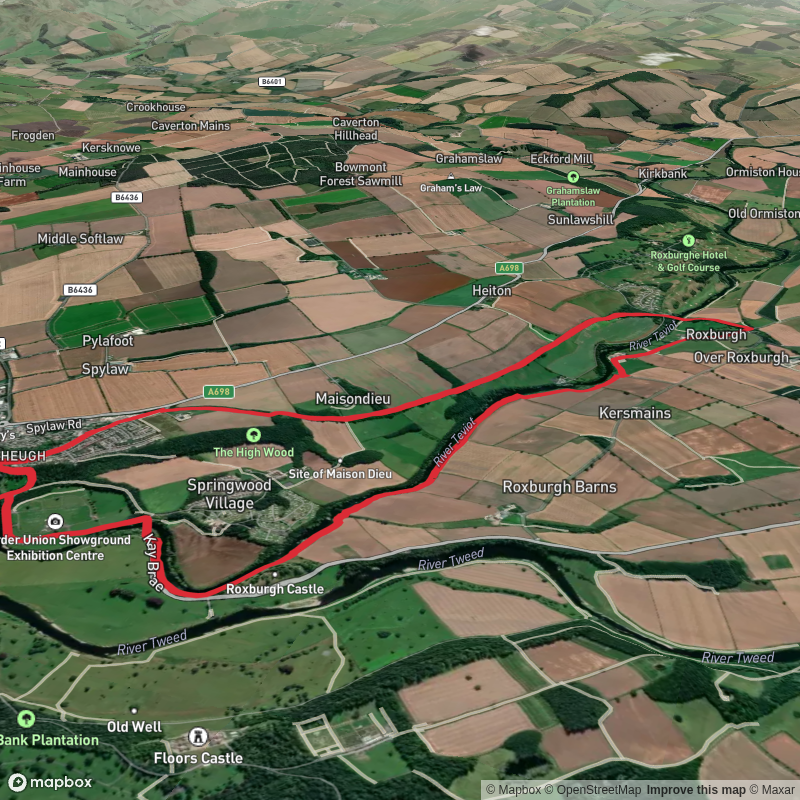 Teviot Bridge, Roxburgh Castle, Heiton Mill and Kelso Bridge Loop