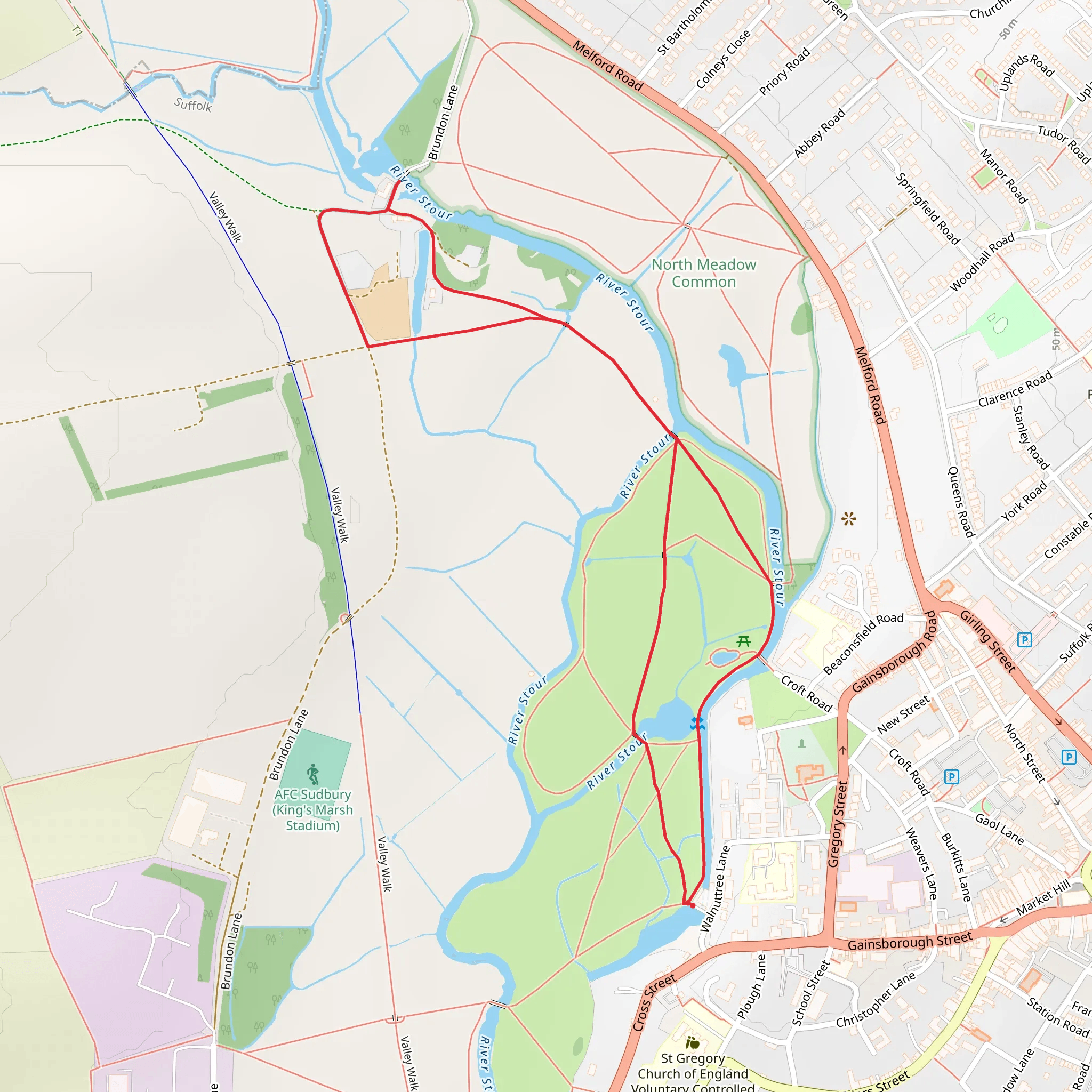 Sudbury Water Meadows Walk mobile static map