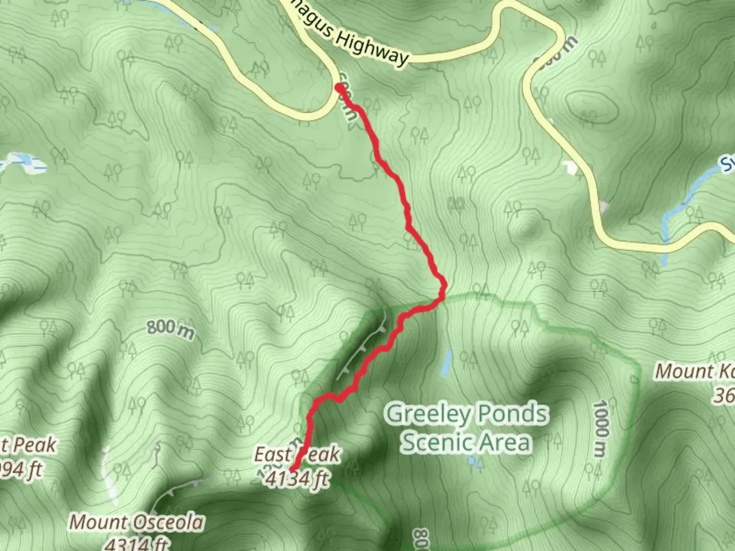 An image depicting the trail East Peak and its surrounding area.
