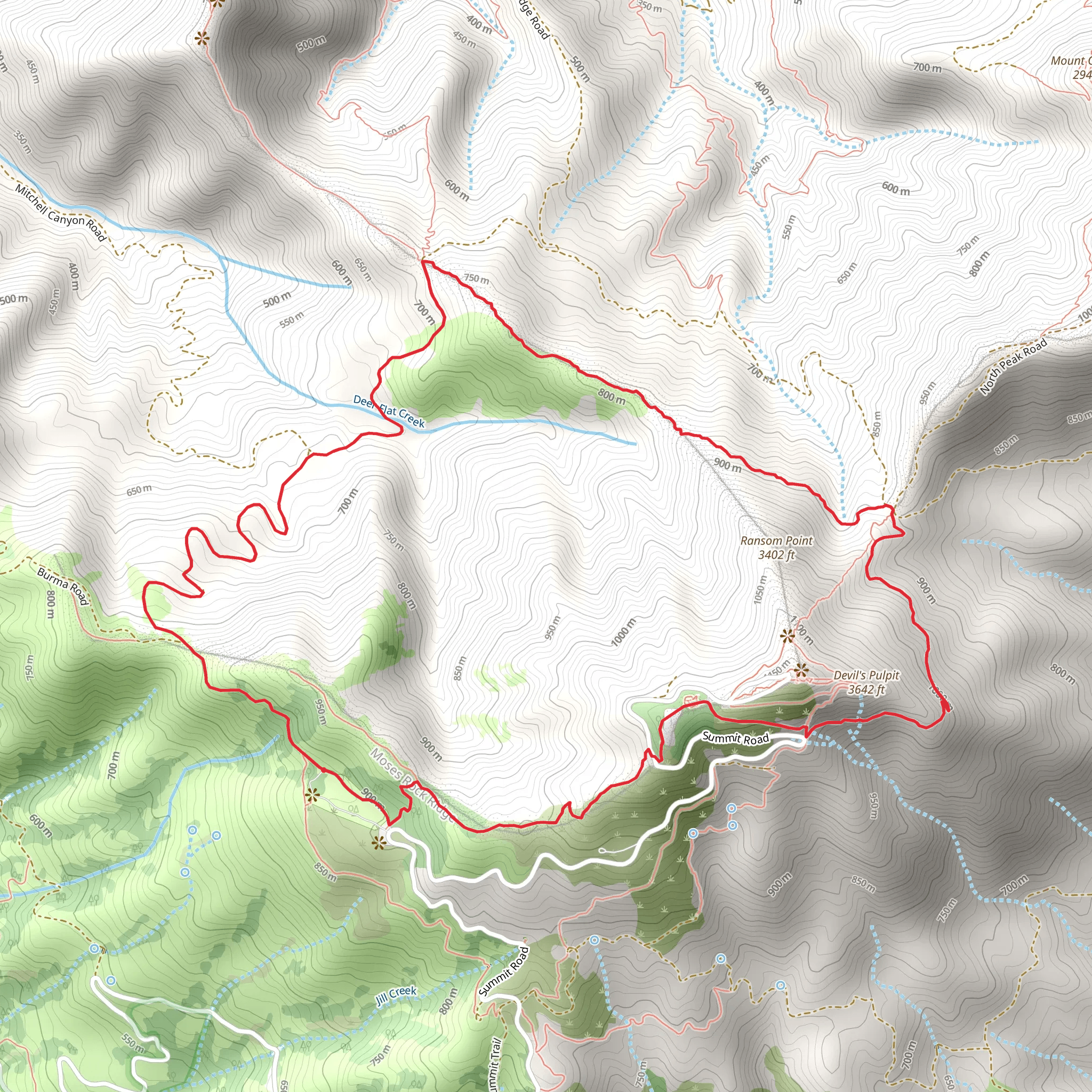 Bald Ridge, Prospectors Gap and Juniper Loop Trail mobile static map