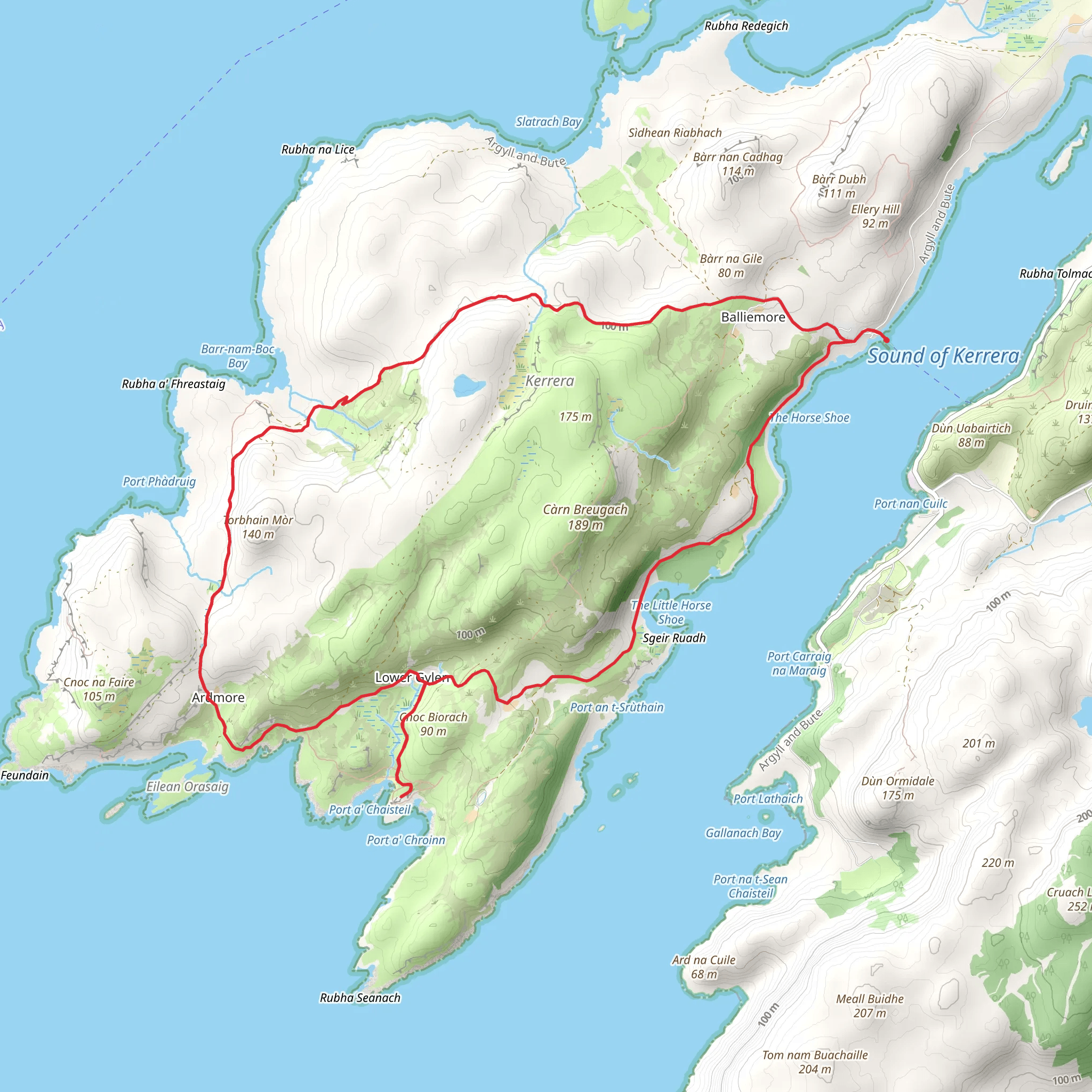 Isle of Kerrera Loop via Gylen Castle mobile static map