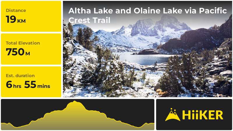 Altha Lake and Olaine Lake via Pacific Crest Trail | Madera County | C
