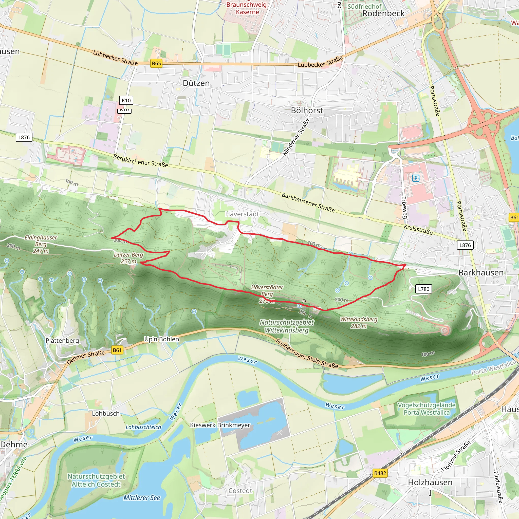 Zum Wilden Schmied, Konigsberg, Haverstadter Berg and Wittekindsberg Loop mobile static map