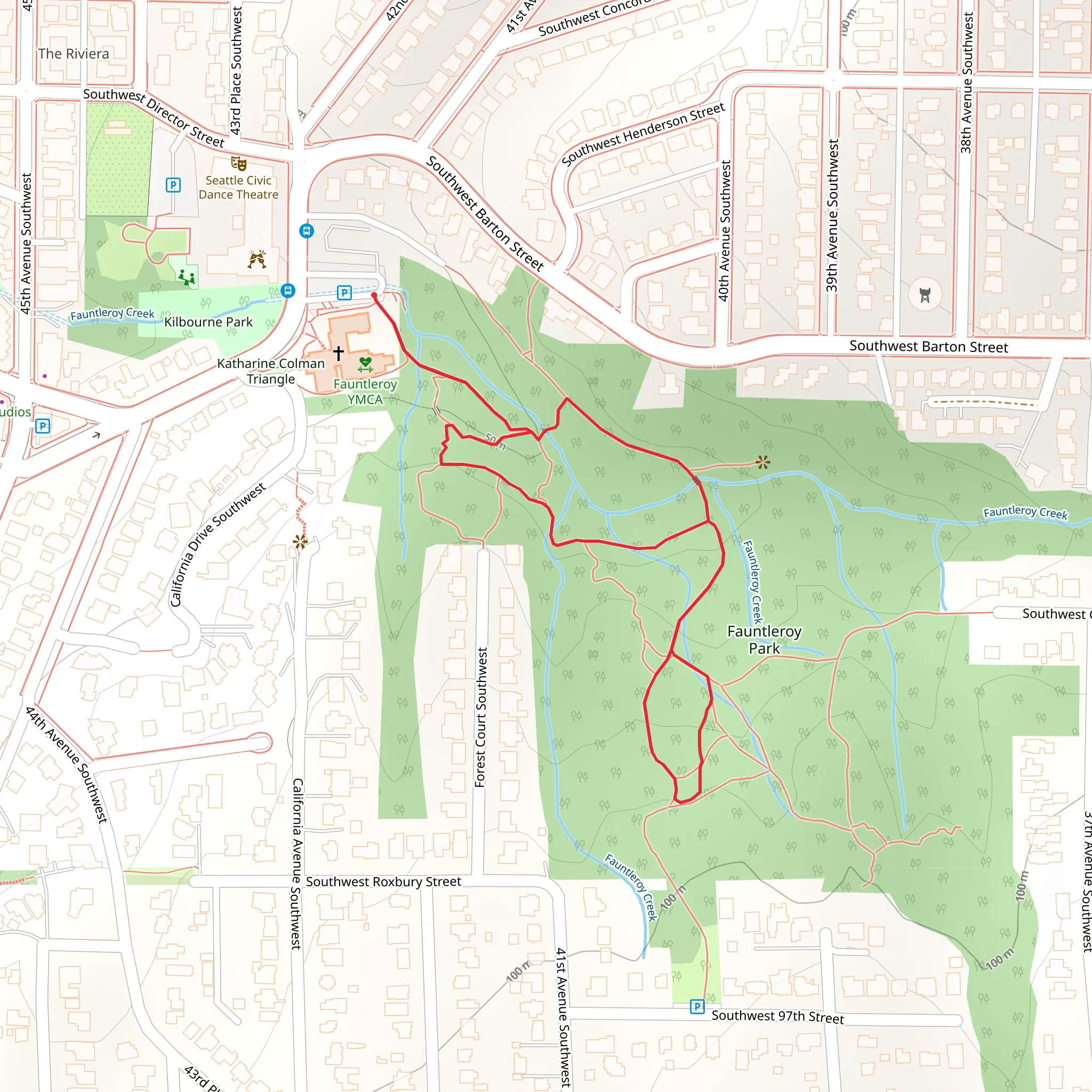 Fauntleroy Creek mobile static map