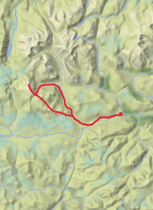 Hike on monadh Mhor, Beinn Bhrotain from linn of dee mobile static map