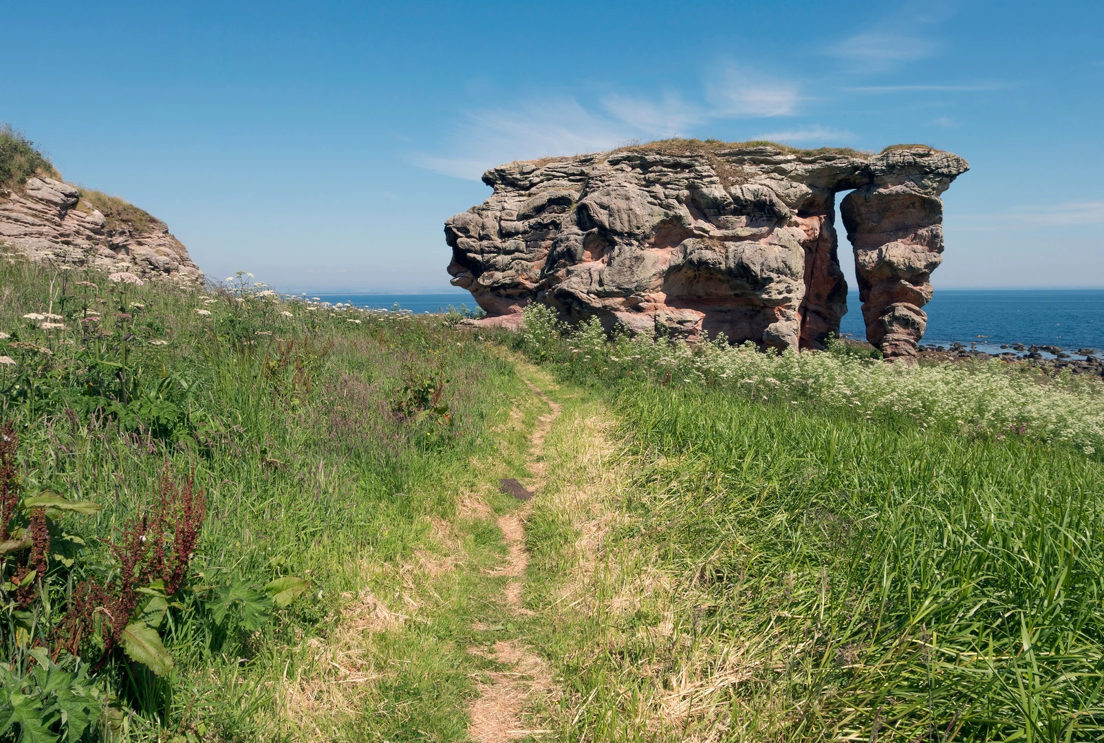 An image depicting the trail Crail to St Andrew via Fife Ness, Babbet Ness, Kinkell Ness and St Andrews and its surrounding area.