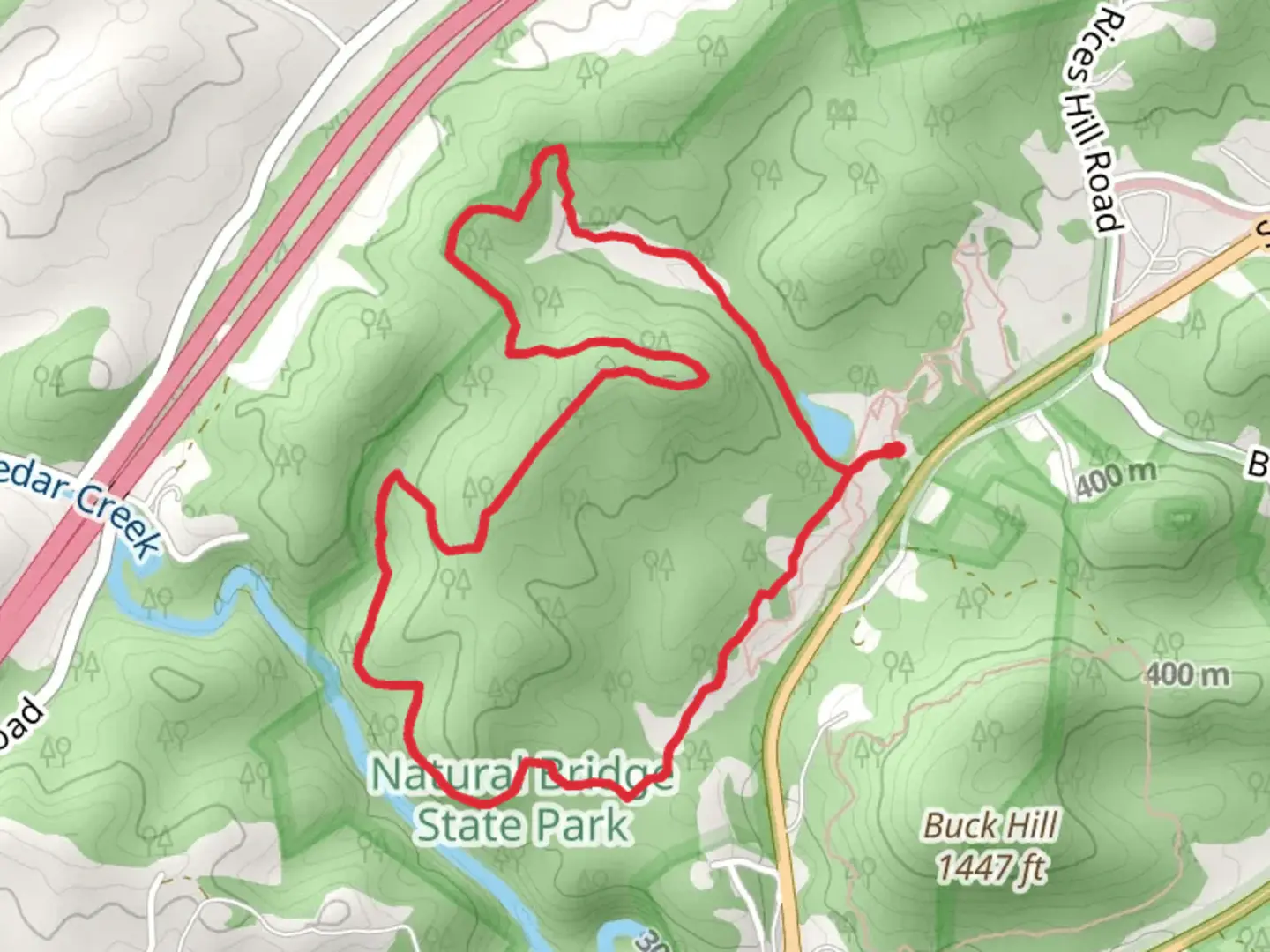 An image depicting the trail Blue RidgeLoop Trail and its surrounding area.