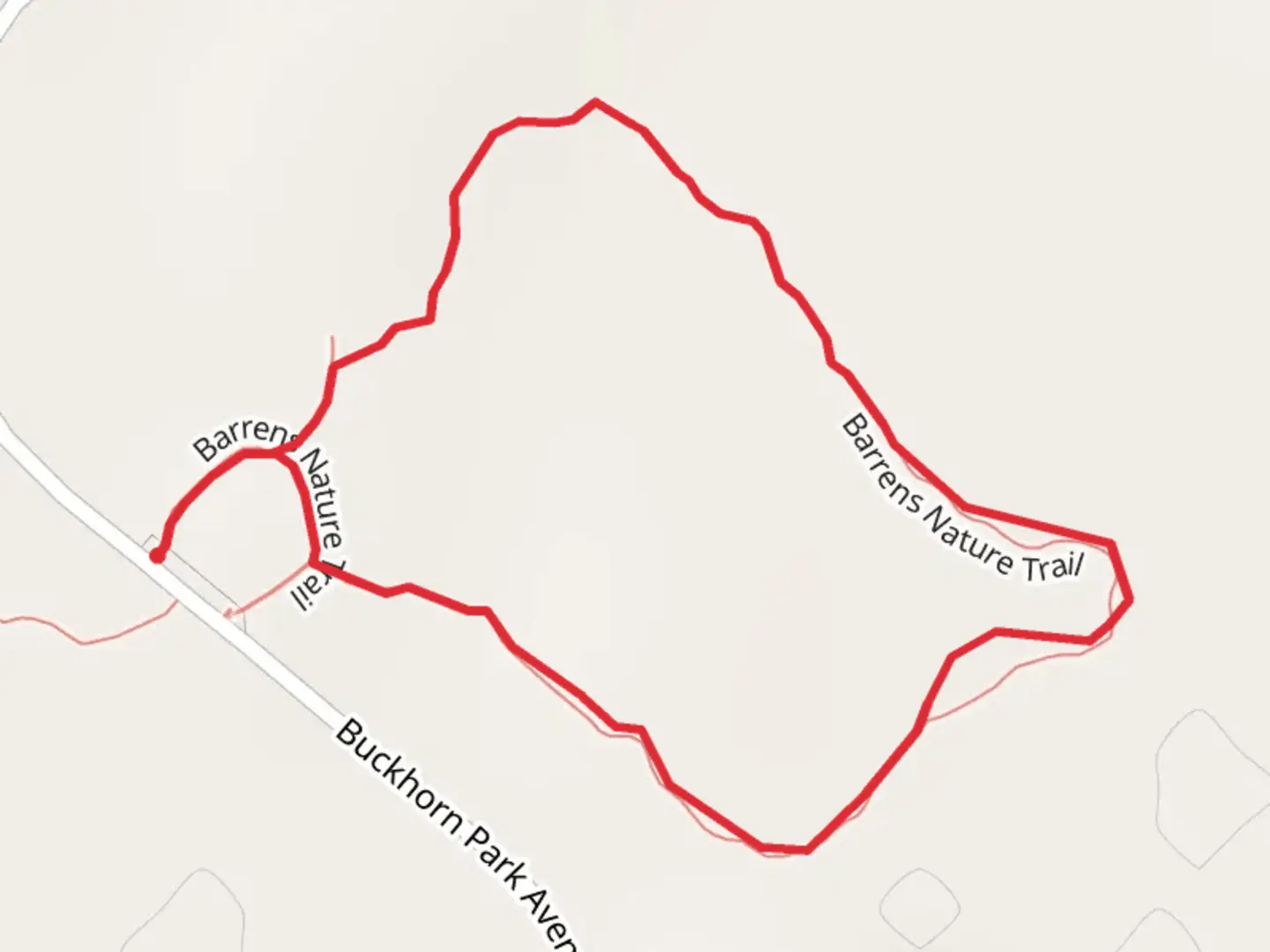 An image depicting the trail Barrens Nature Loop Trail and its surrounding area.