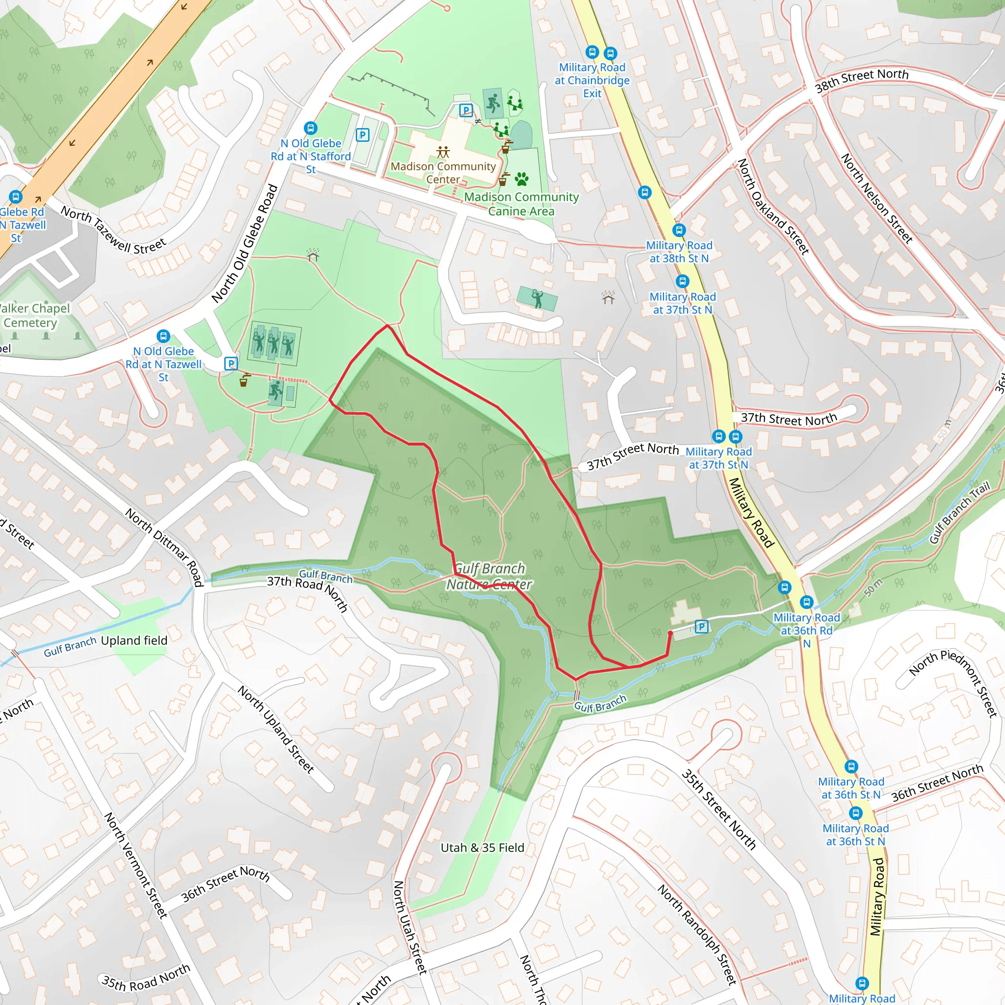 Glebe Road Park Loop mobile static map