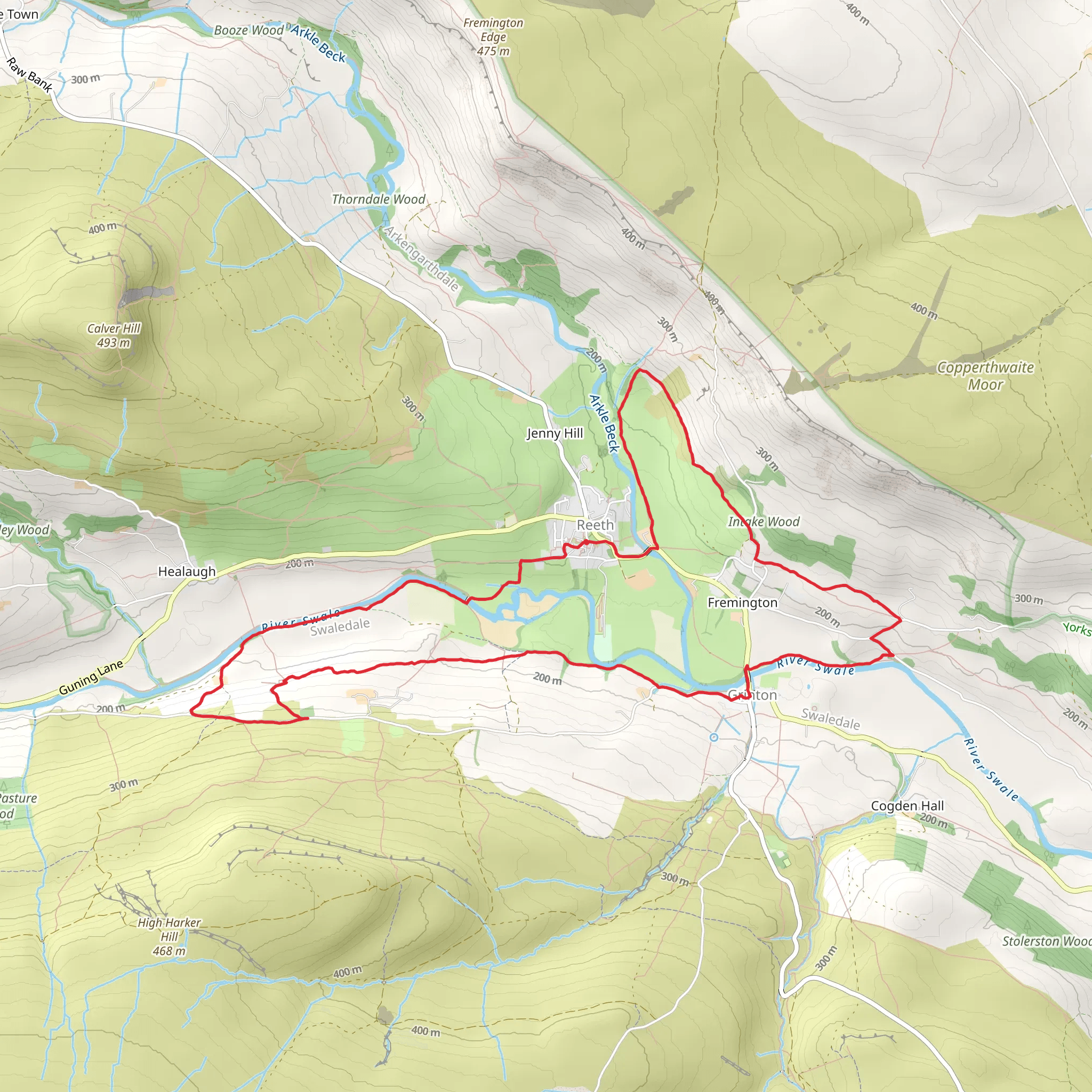 Reeth, Grinton and High Fremington mobile static map
