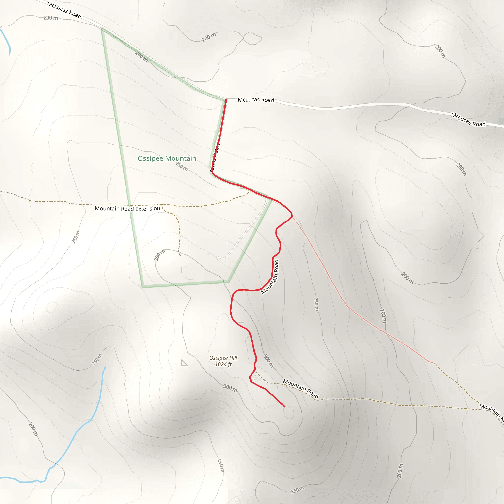 Ossipee Hill Trail mobile static map
