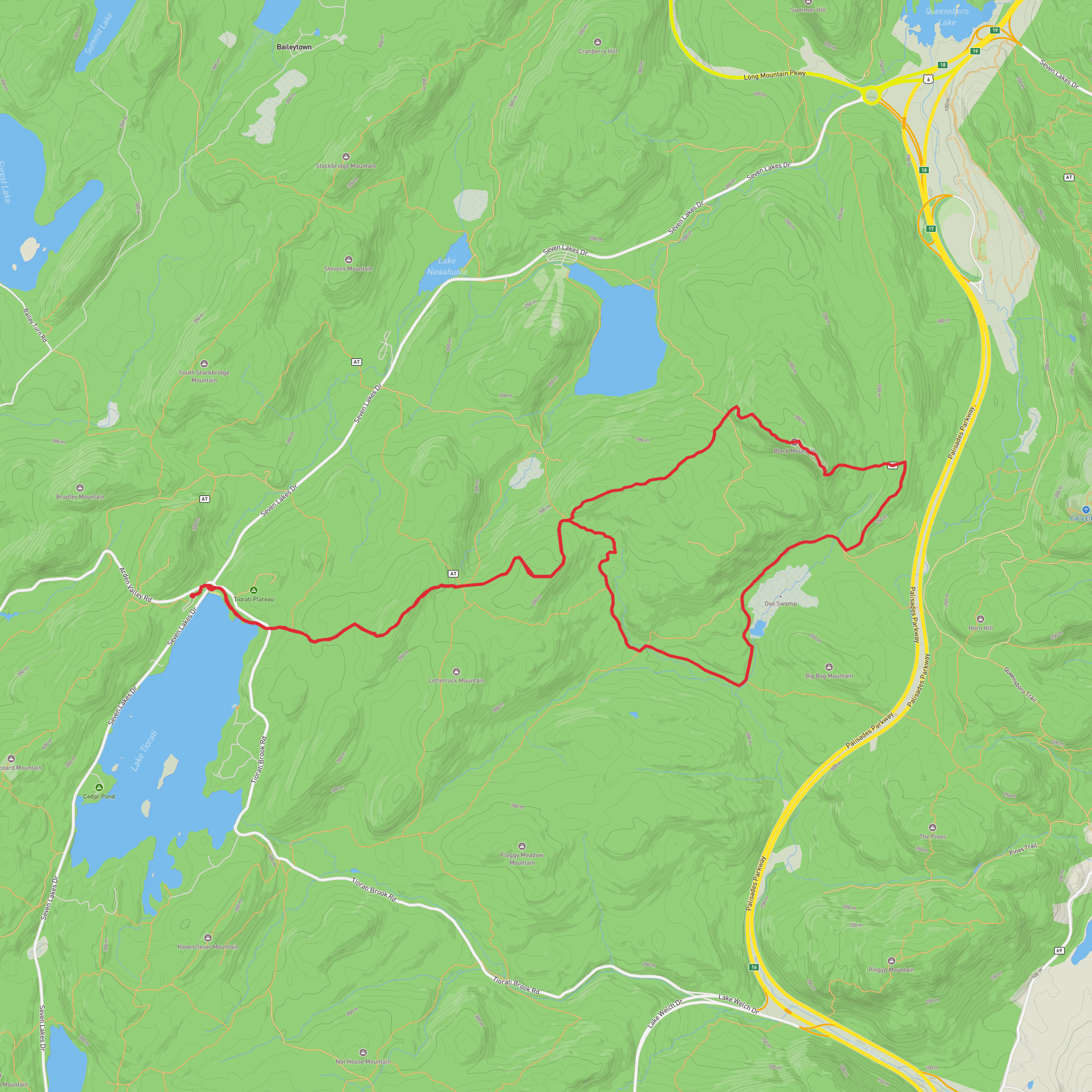 Black Mountain Loop via Menomine Trail mobile static map