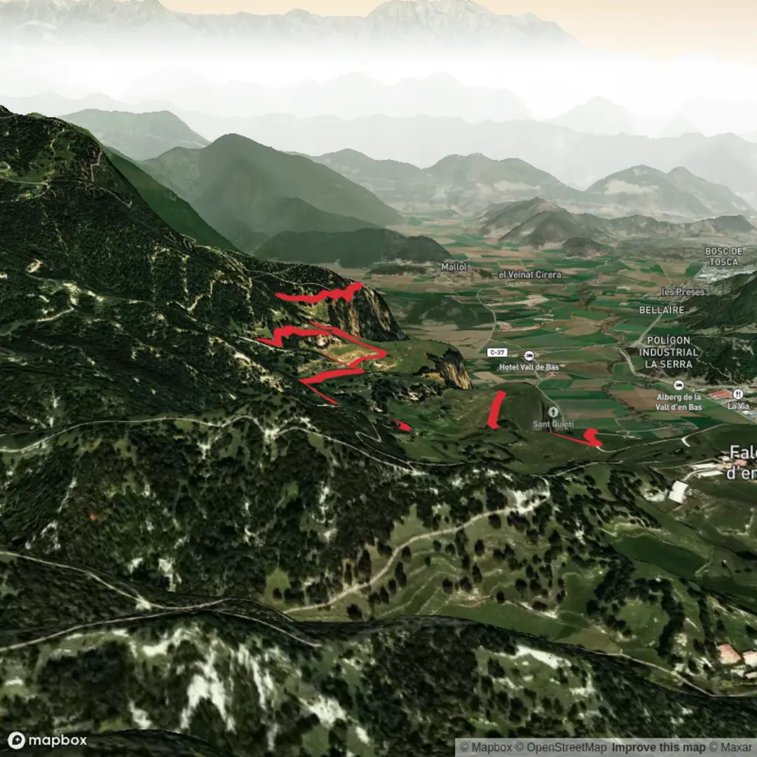 An image depicting the trail Ermita de Sant Miquel de Castelló desde la batllia (Falgars) and its surrounding area.