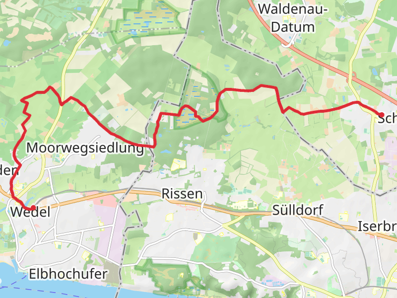 Schenefeld to Wedel via Feldweg and Siedmoorweg