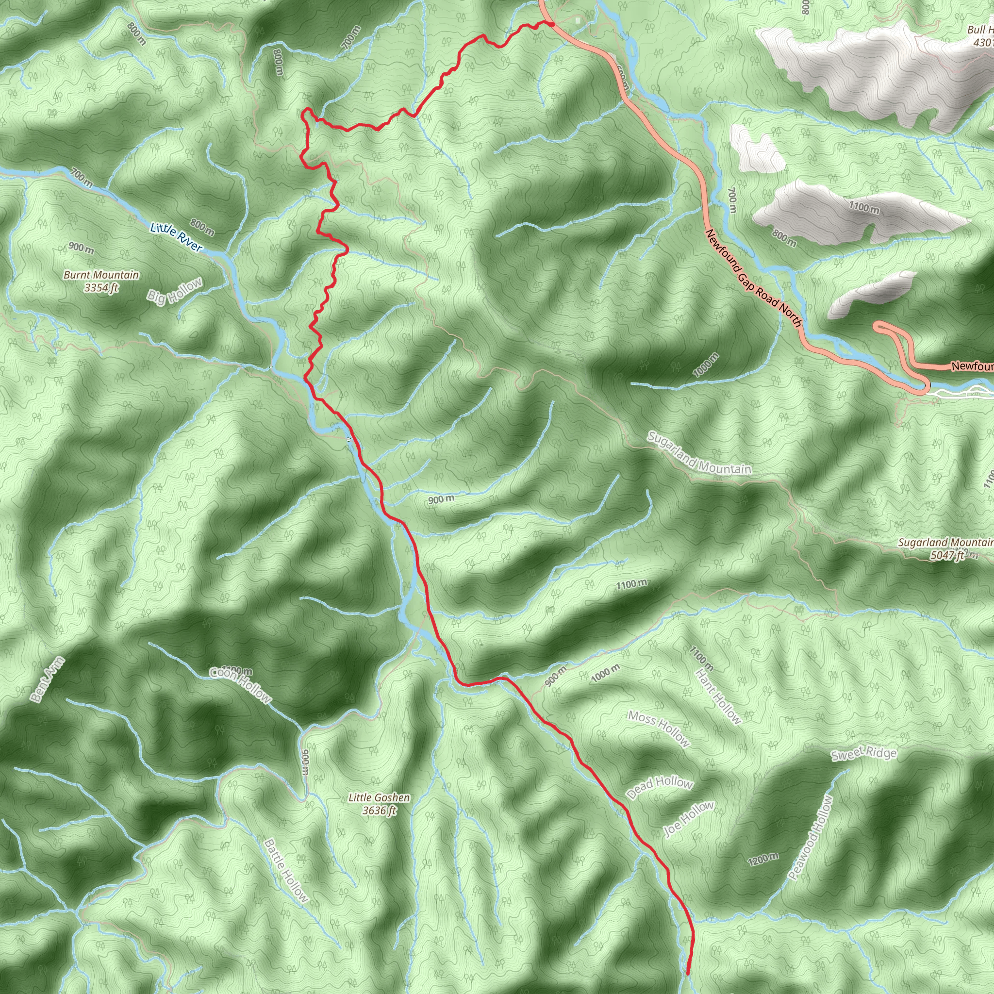 Three Forks via Huskey Gap Trail mobile static map