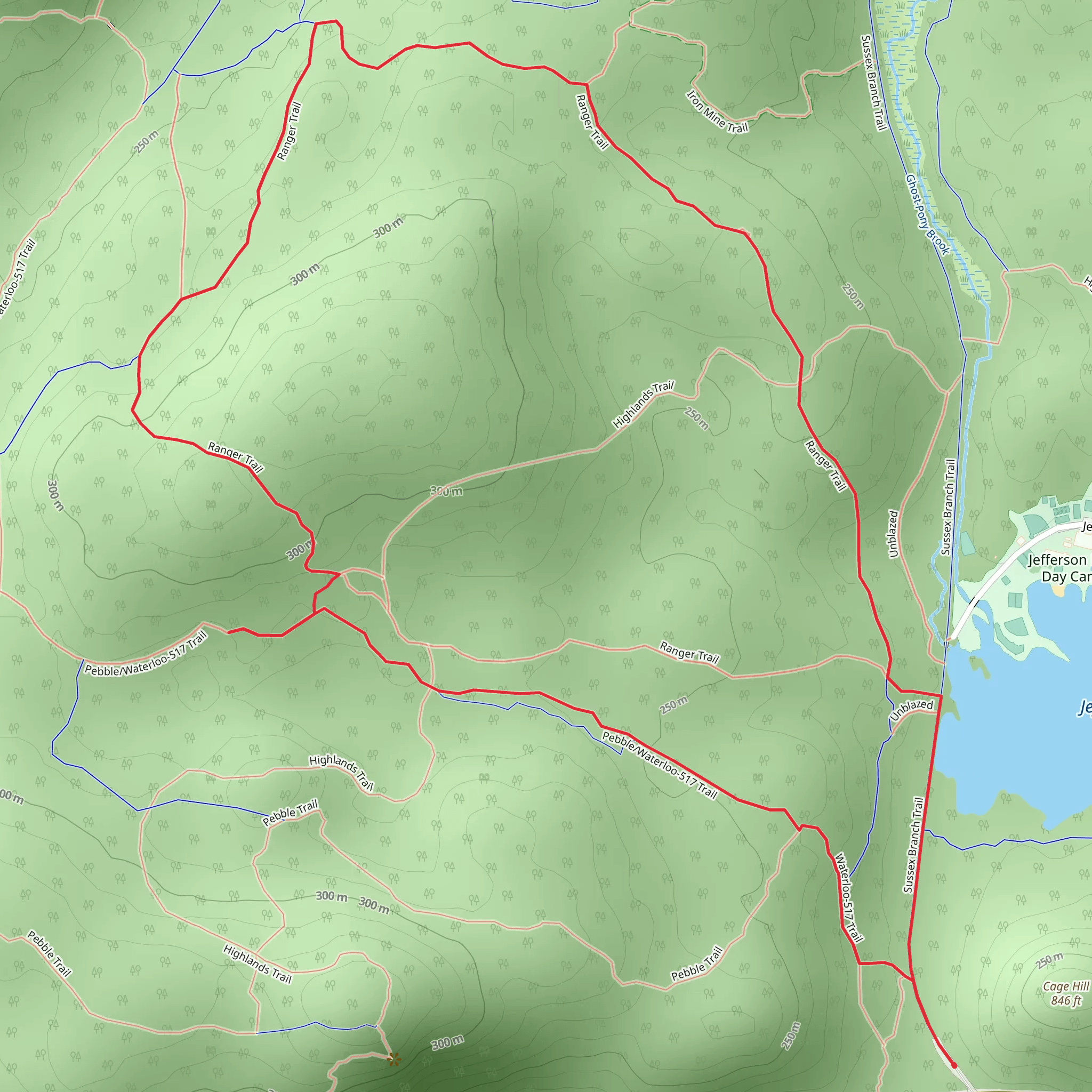 Jefferson Lake - Ranger Loop Trail mobile static map