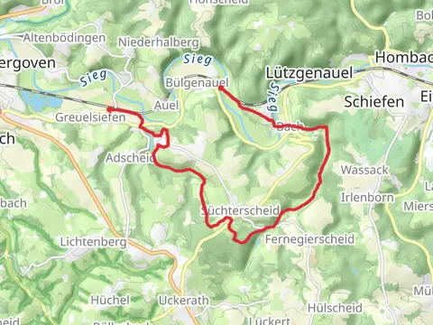 Blankenberg to Merten via Bergischer Weg and Natursteig Sieg