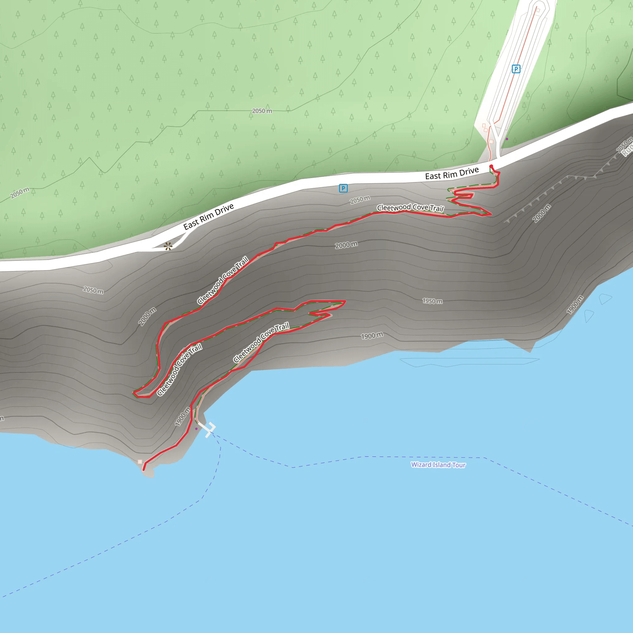 Cleetwood Cove Trail mobile static map