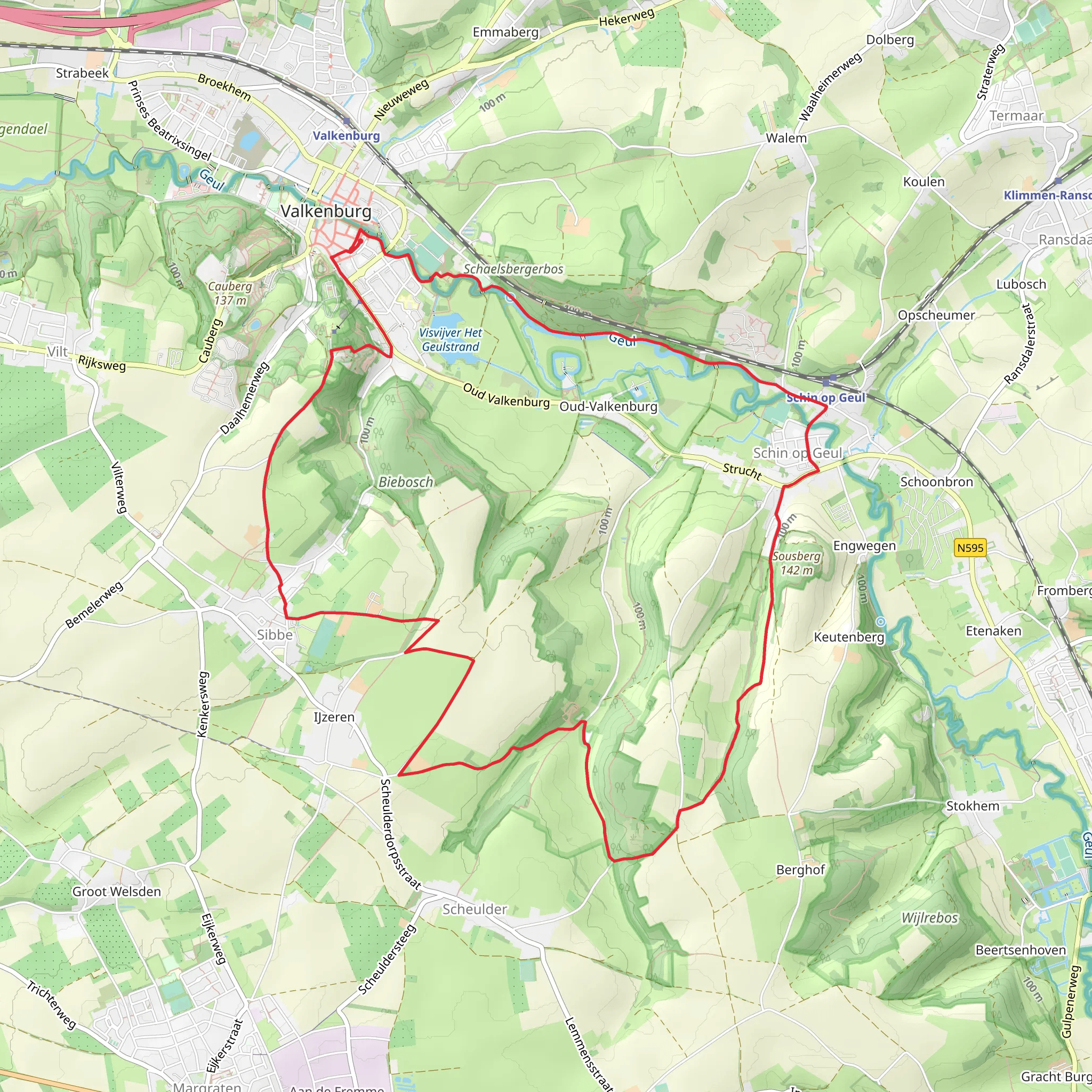 Valkenburg, PeerkePad and Margraten Loop mobile static map